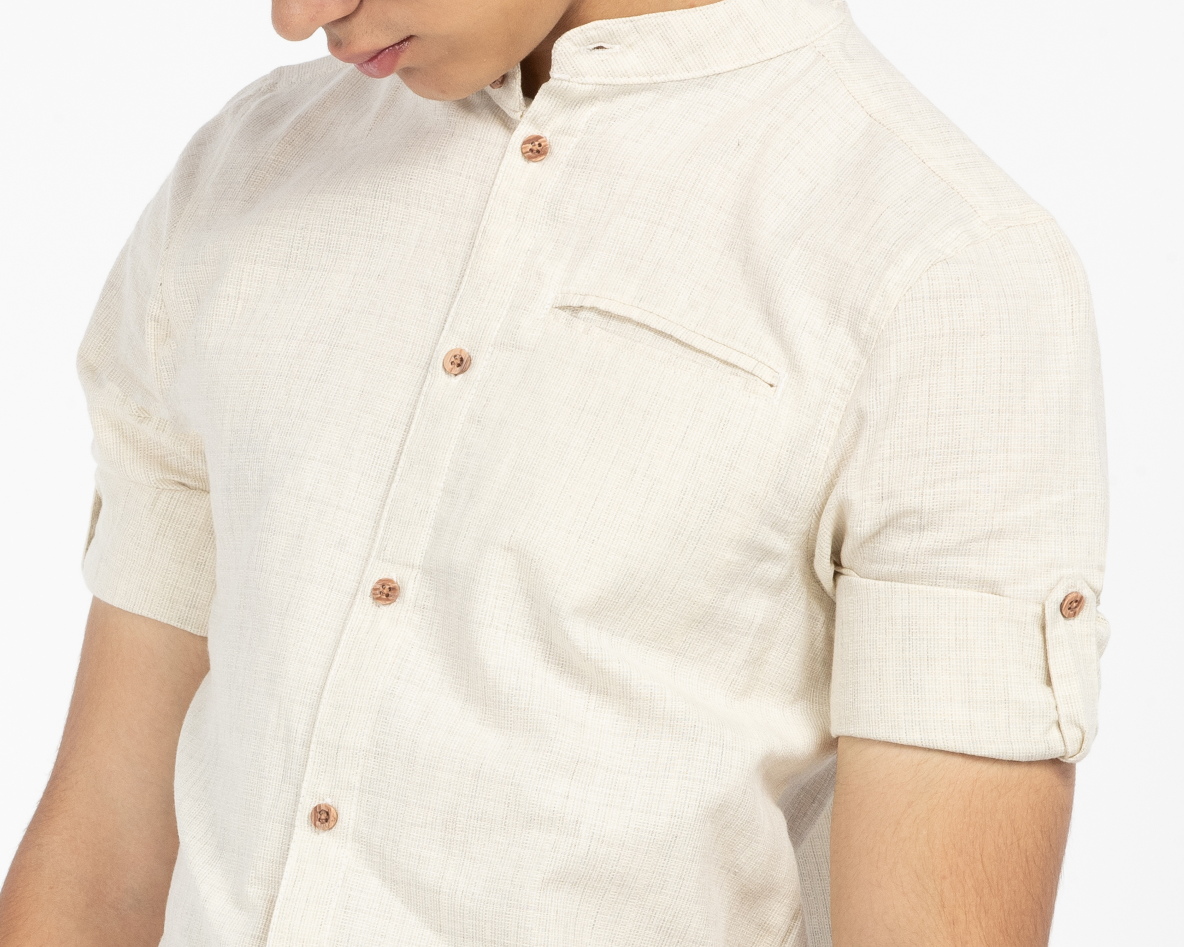 Foto 5 pulgar | Foto 4 | Camisa de Cuello Mao Hueso Refill Juvenil