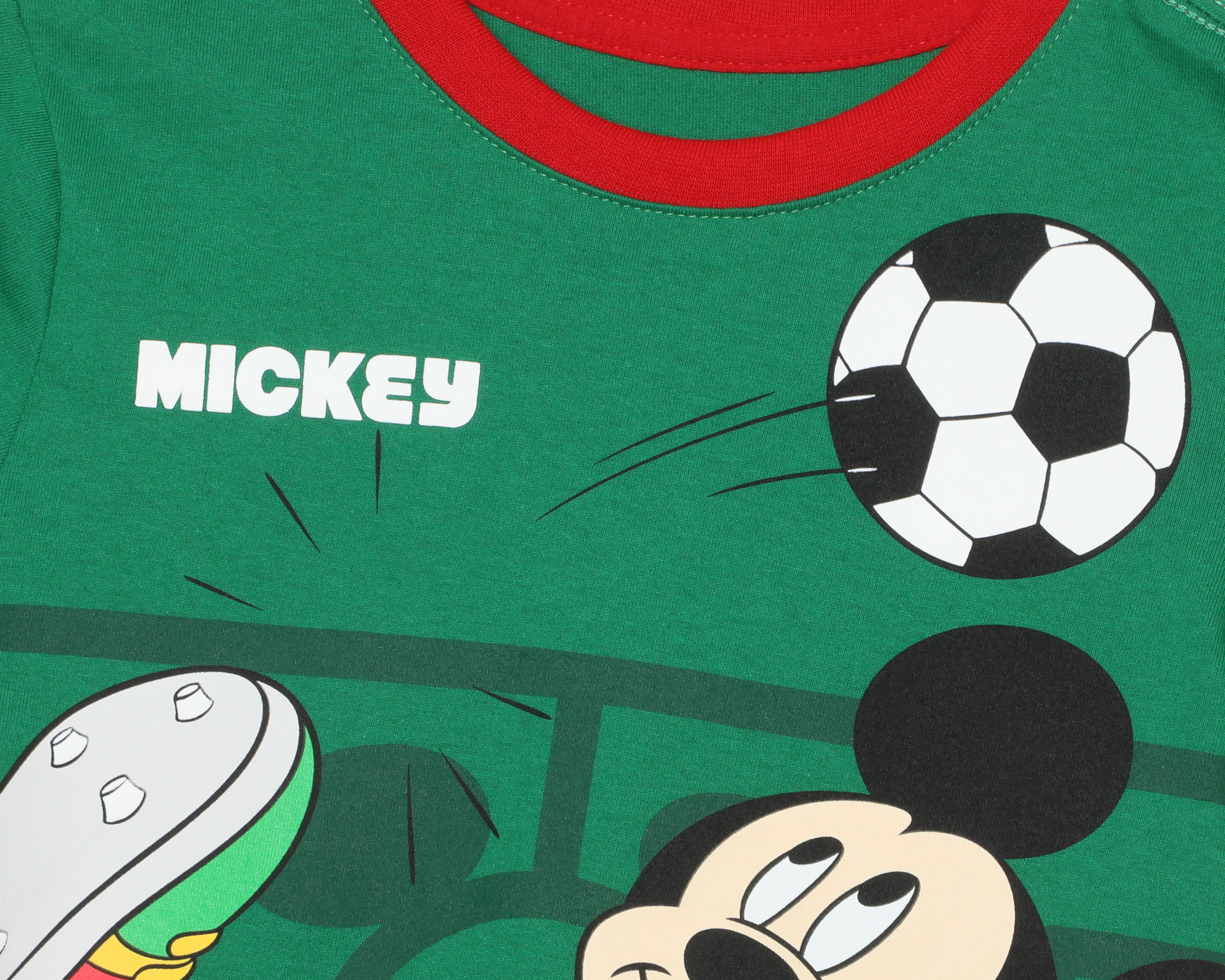 Foto 4 pulgar | Foto 3 | Playera de Cuello Redondo Verde Disney Mickey Mouse para Niño