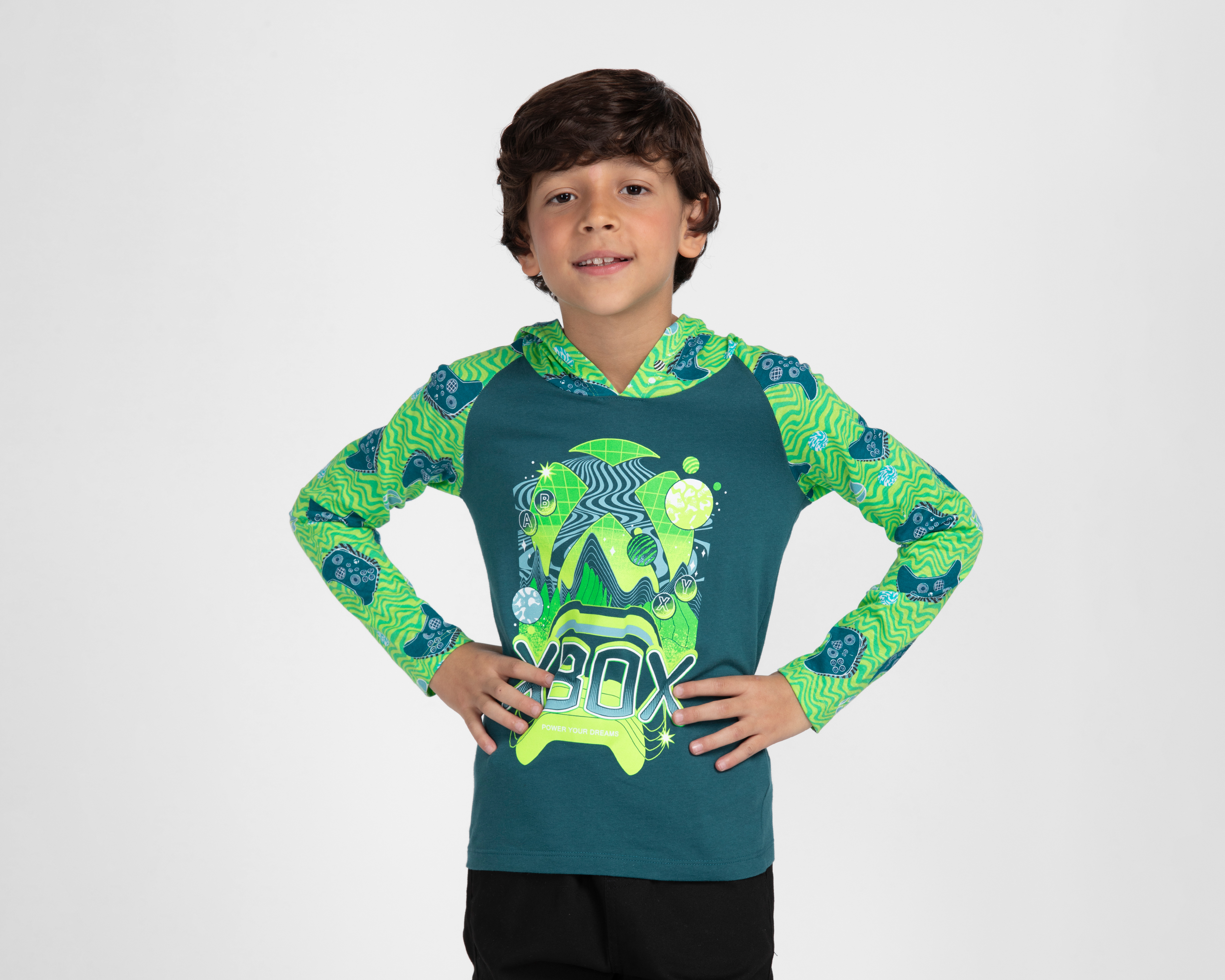 Foto 1 | Foto 1 | Playera con Capucha Verde Xbox para Niño