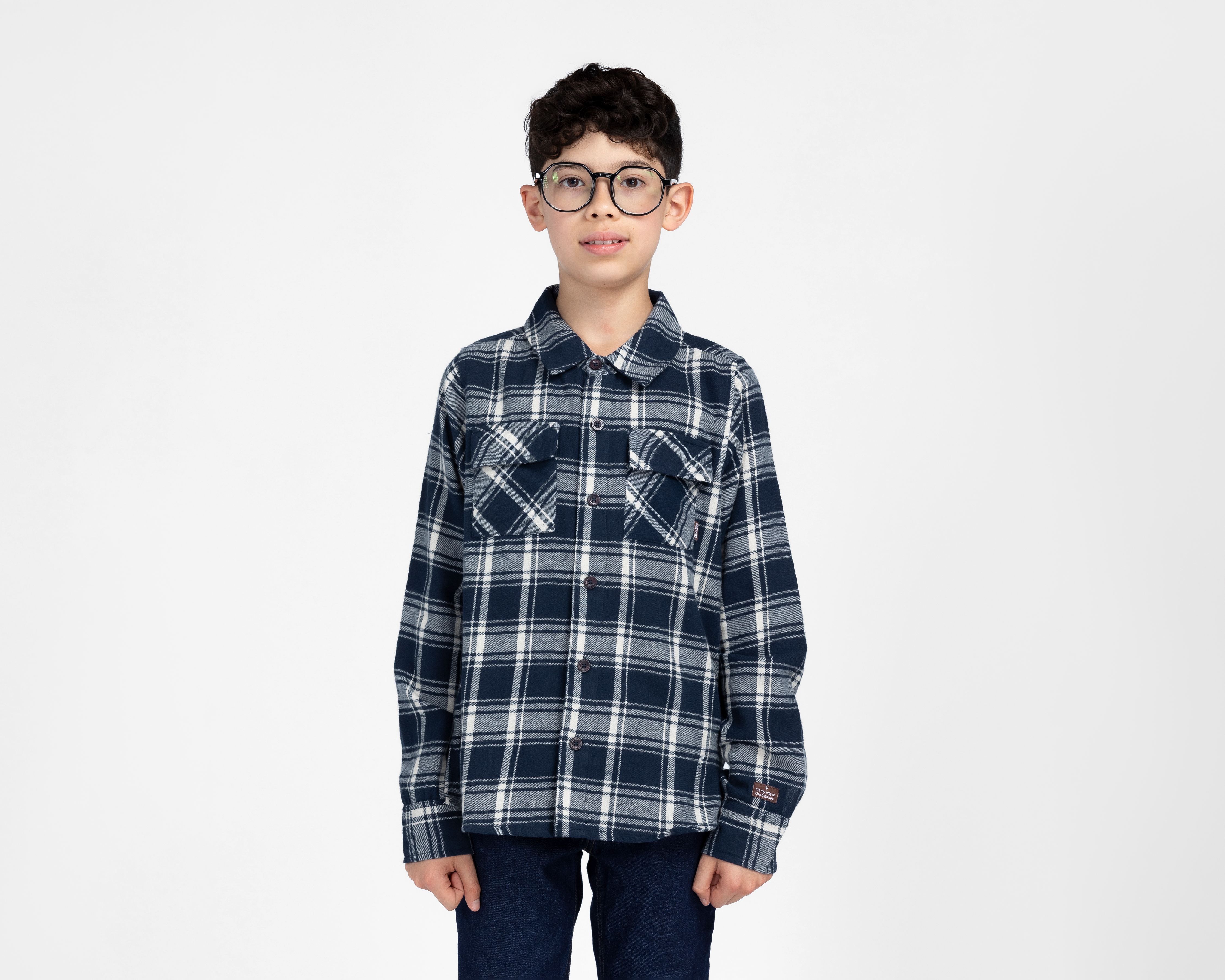 Camisa de Cuello Americano Azul No Way Monday Juvenil