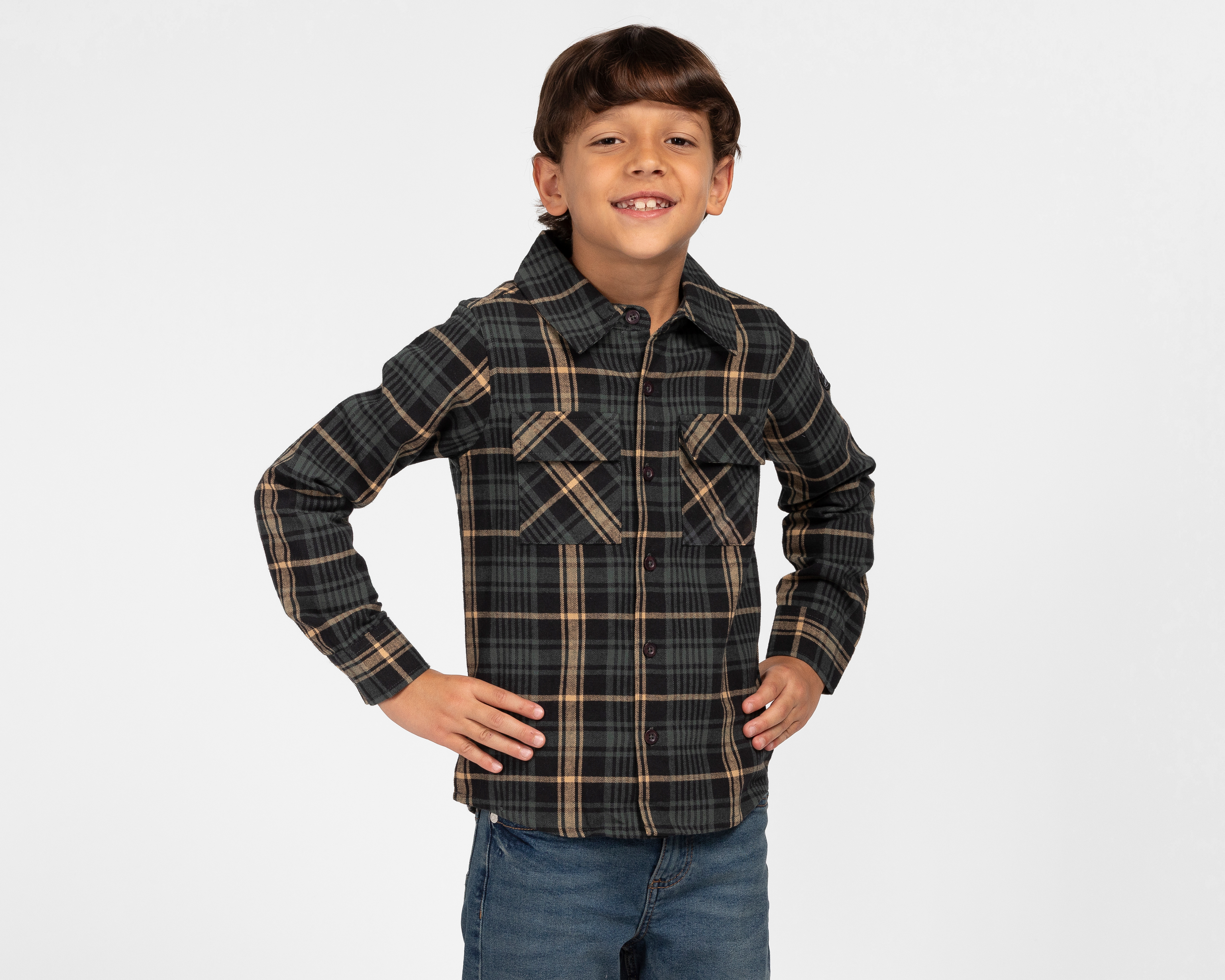 Camisa de Cuello Americano Negra Koko Noko para Niño