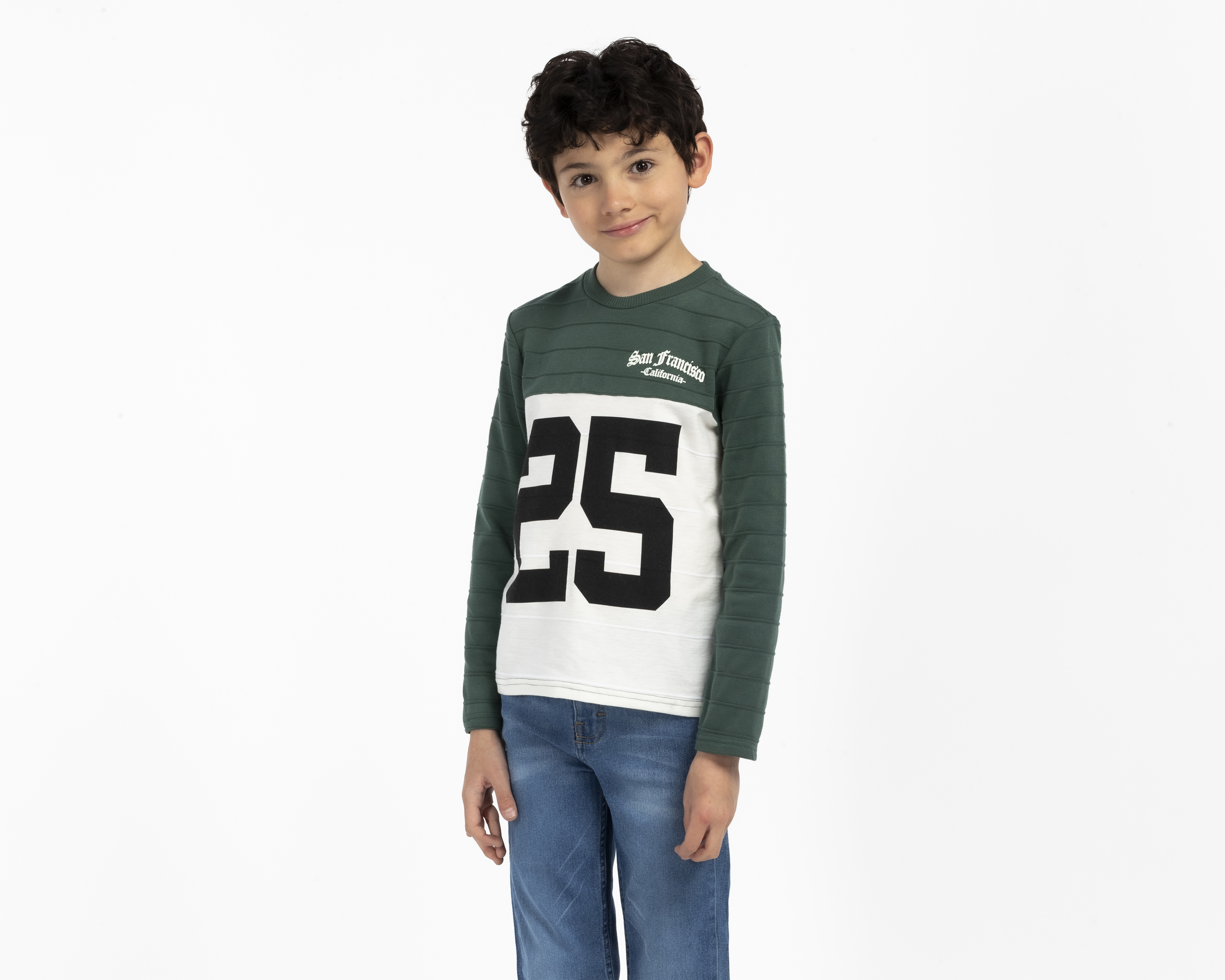 Foto 2 pulgar | Foto 1 | Playera Manga Larga Verde Refill Juvenil