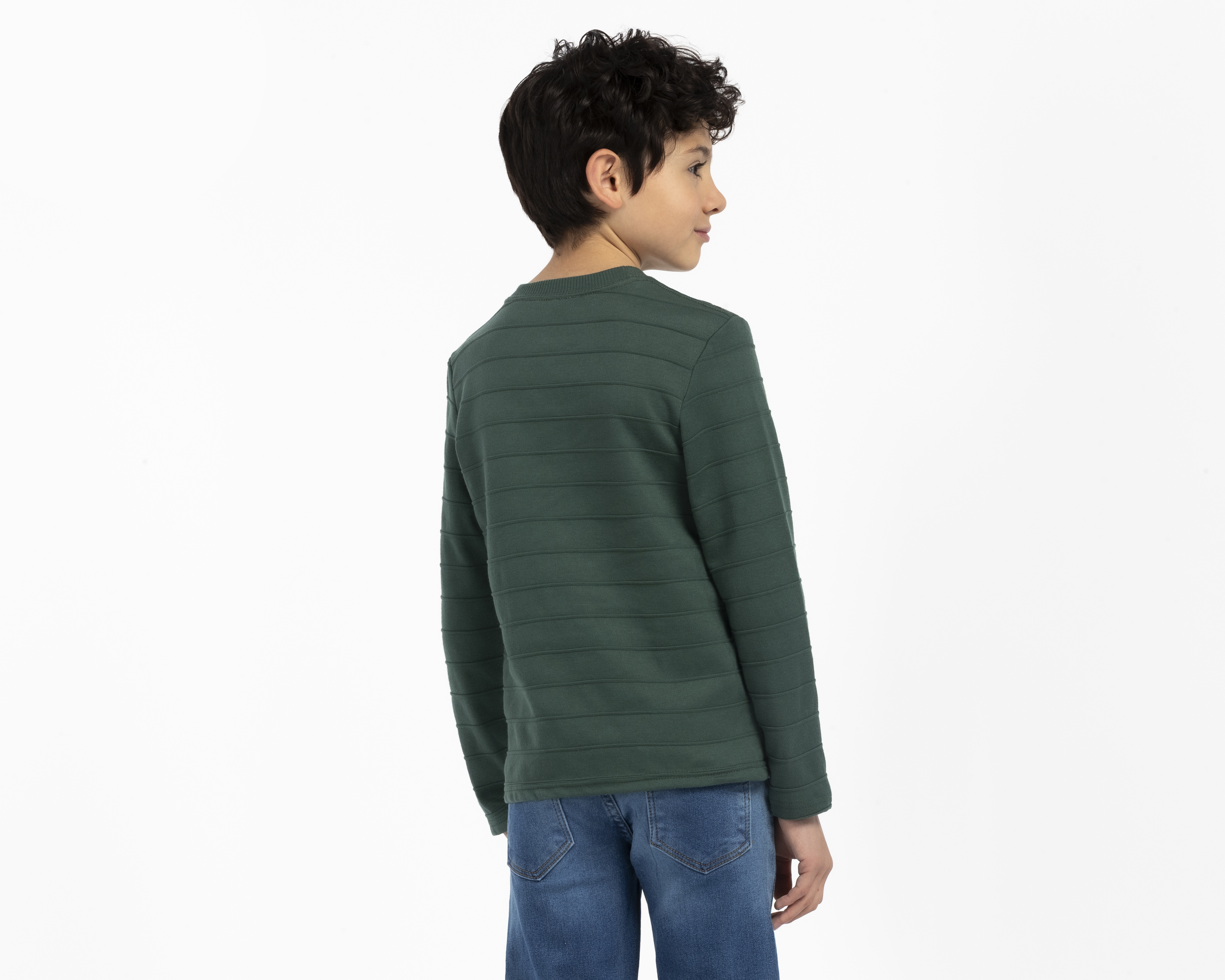 Foto 4 pulgar | Foto 3 | Playera Manga Larga Verde Refill Juvenil