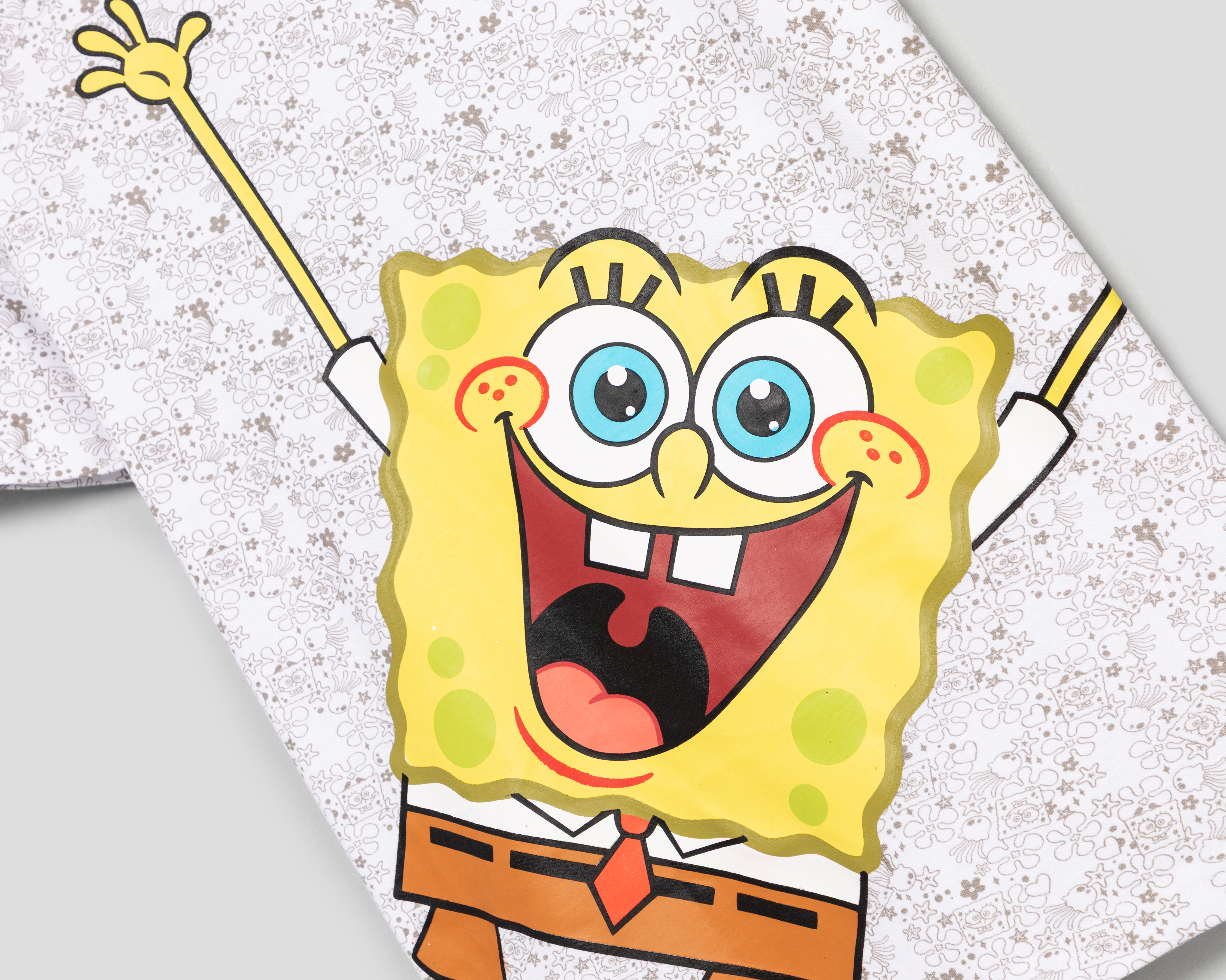 Foto 4 pulgar | Foto 3 | Playera de Cuello Redondo Blanca Bob Esponja Juvenil