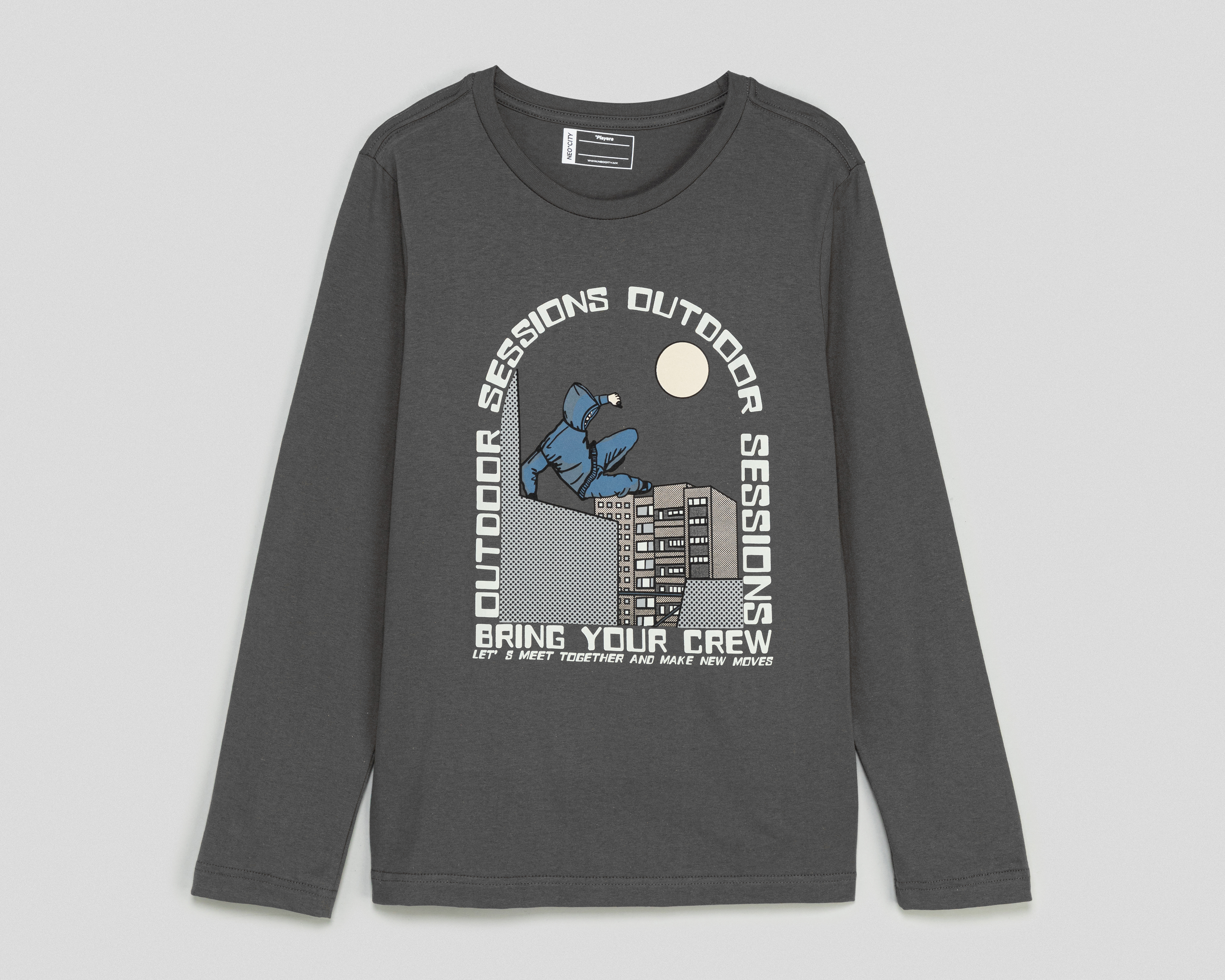 Playera de Cuello Redondo Gris Neo*City Juvenil