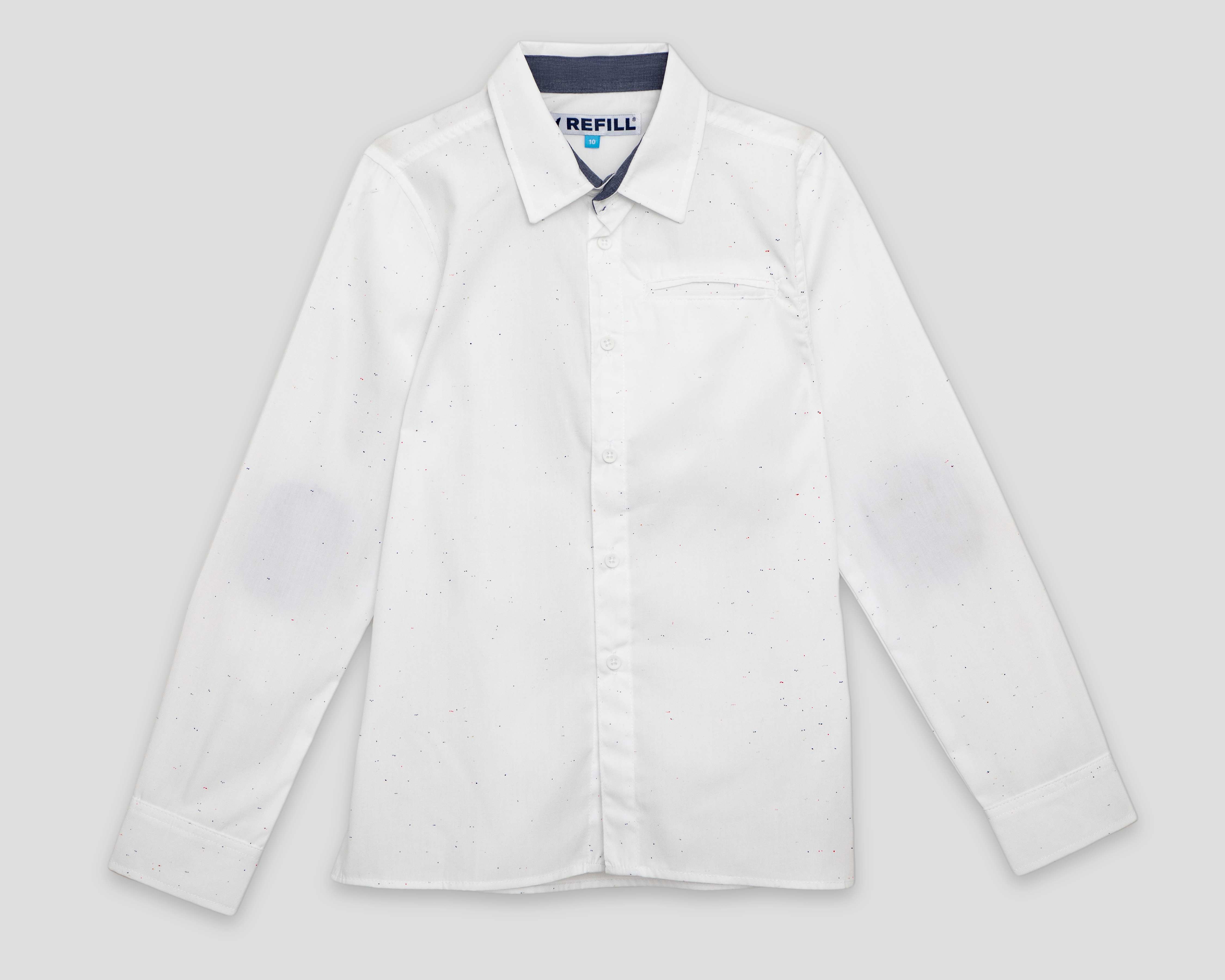Camisa de Cuello Americano Blanca Refill para Niño