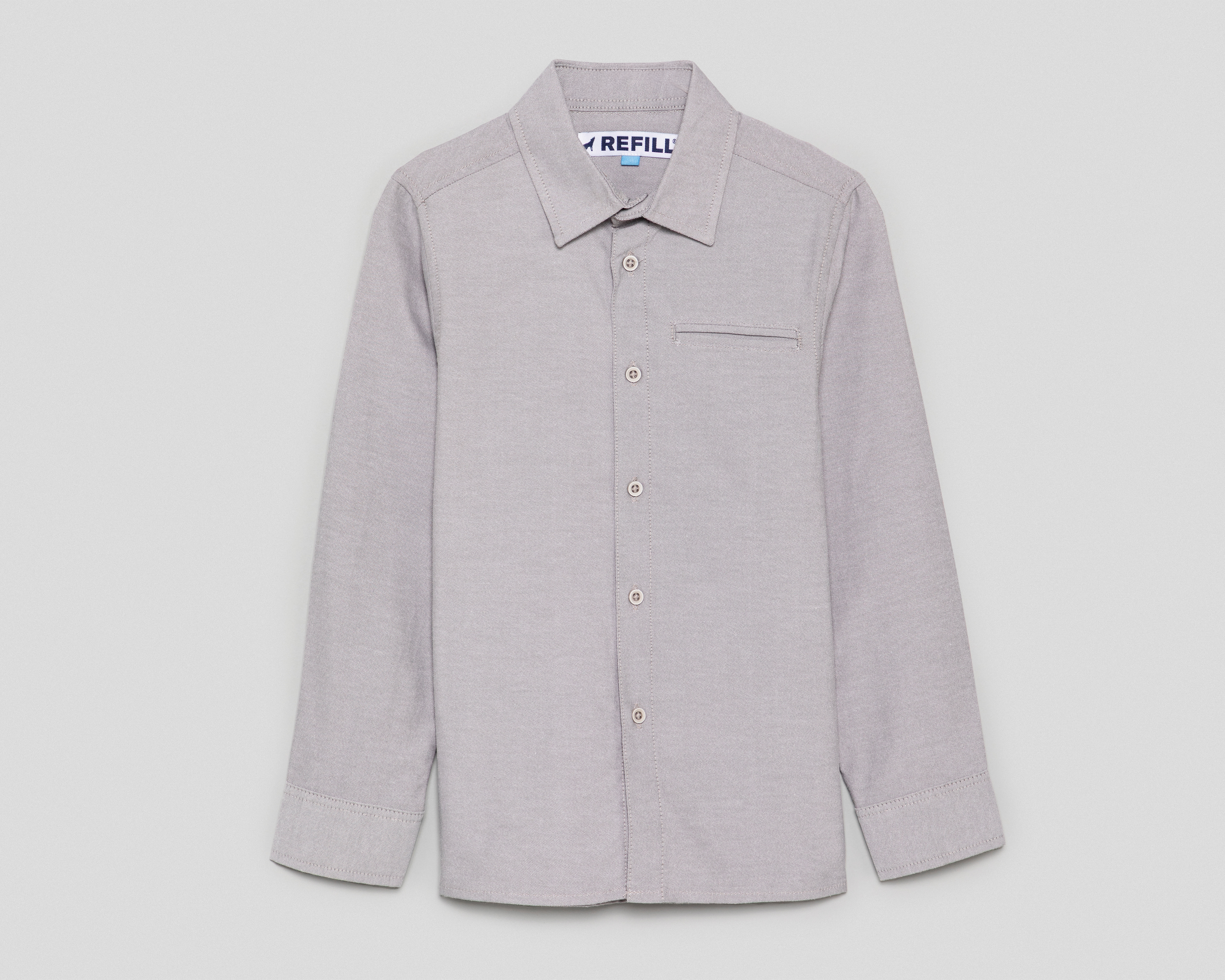 Foto 2 pulgar | Foto 1 | Camisa de Cuello Americano Gris Refill para Niño