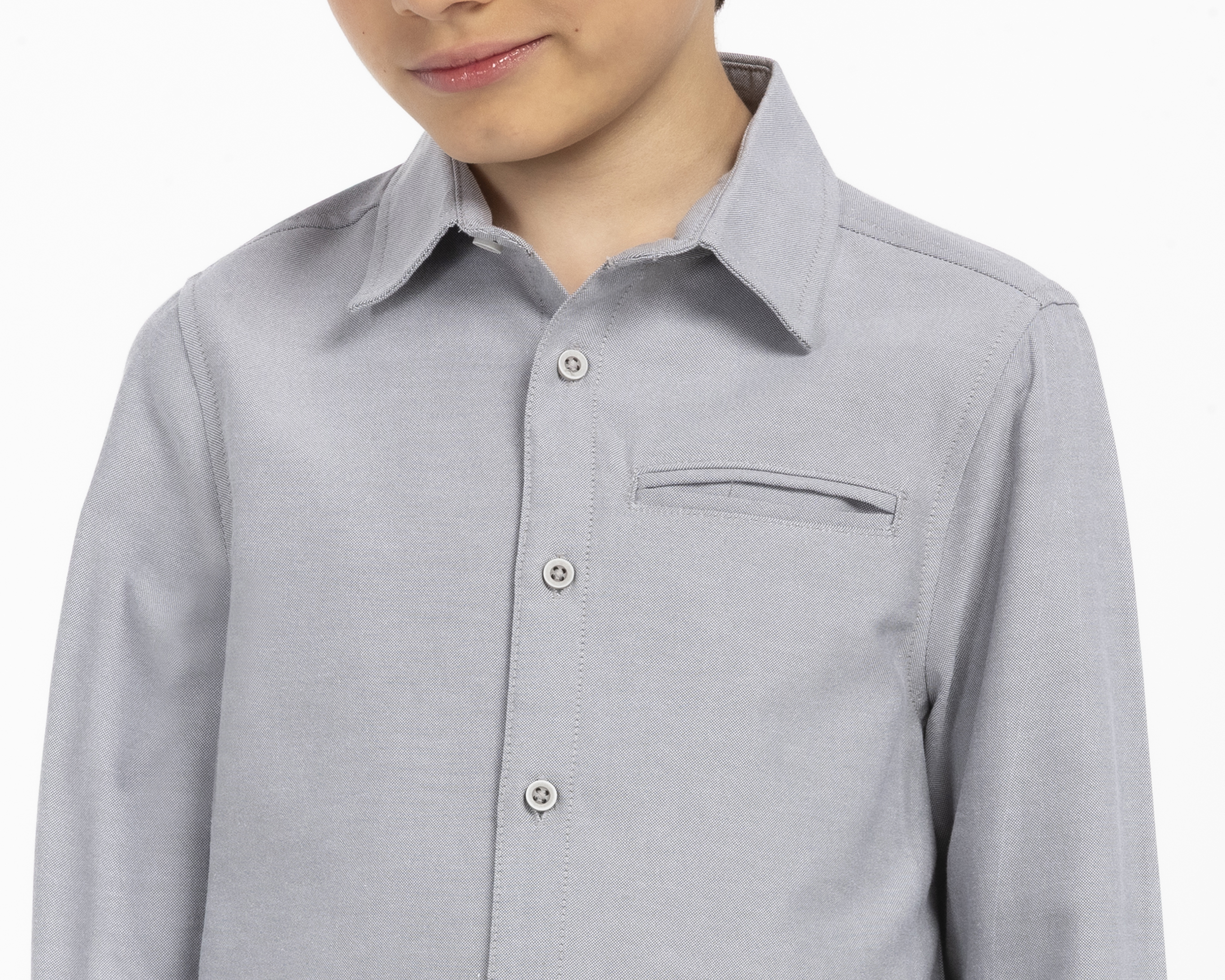 Foto 4 | Foto 4 | Camisa de Cuello Americano Gris Refill para Niño