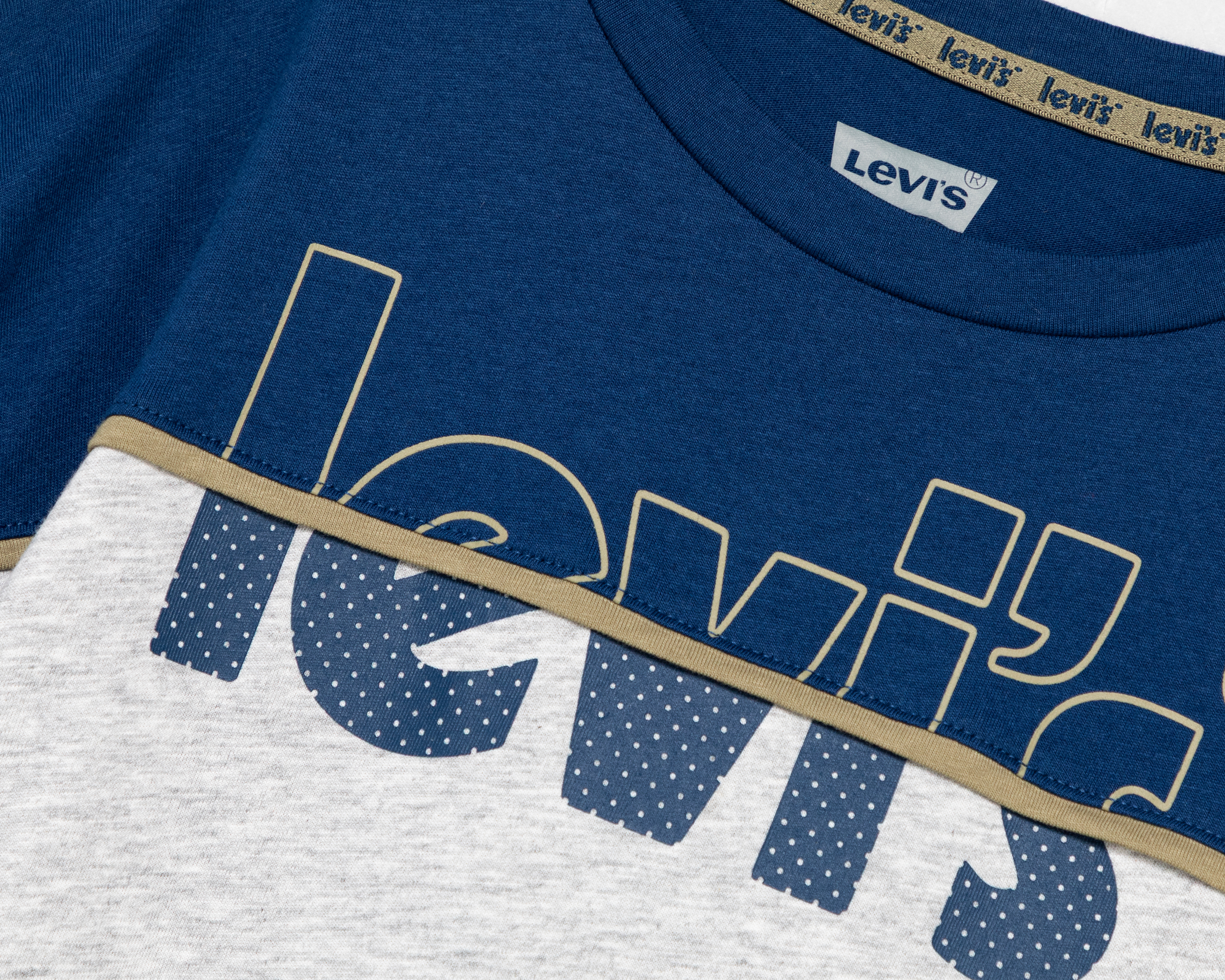 Foto 4 pulgar | Foto 3 | Playera de Cuello Redondo Azul Levi's Juvenil