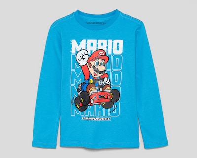 Foto 1 | Foto 1 | Playera Manga Larga Azul Mario Bros para Niño