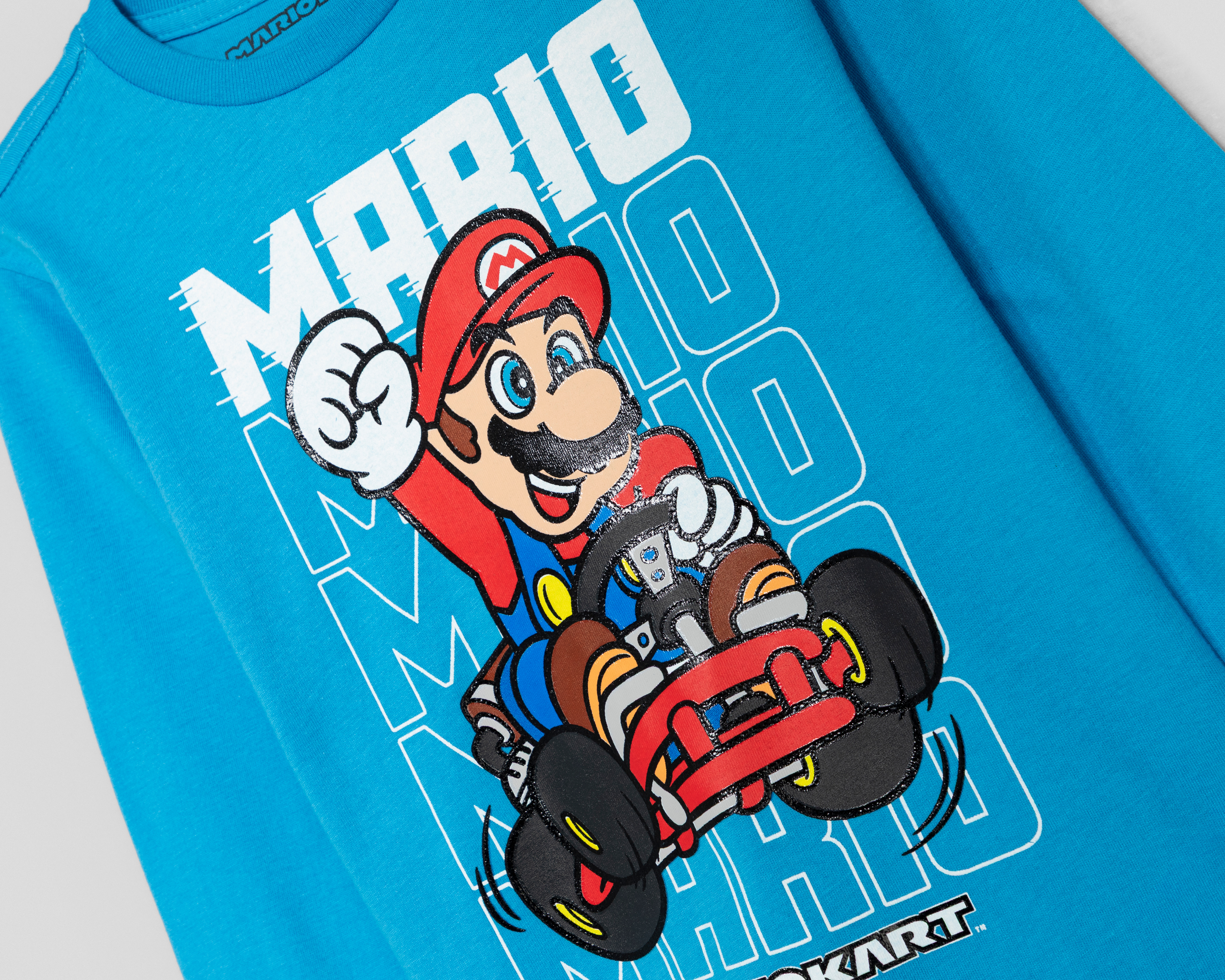 Foto 4 pulgar | Foto 3 | Playera Manga Larga Azul Mario Bros para Niño