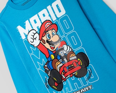 Foto 3 | Foto 3 | Playera Manga Larga Azul Mario Bros para Niño