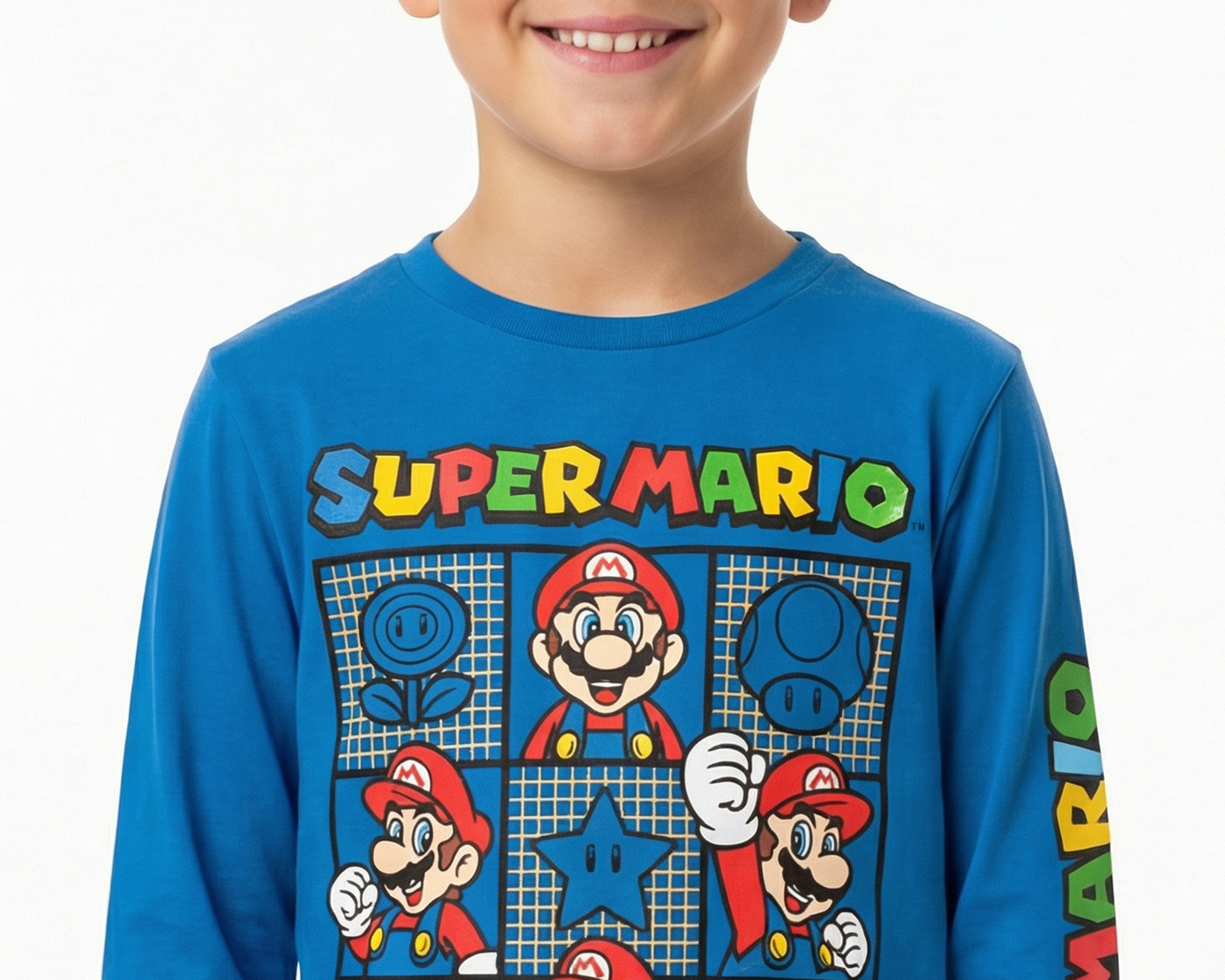Foto 4 | Foto 4 | Playera Manga Larga Azul Mario Bros Juvenil
