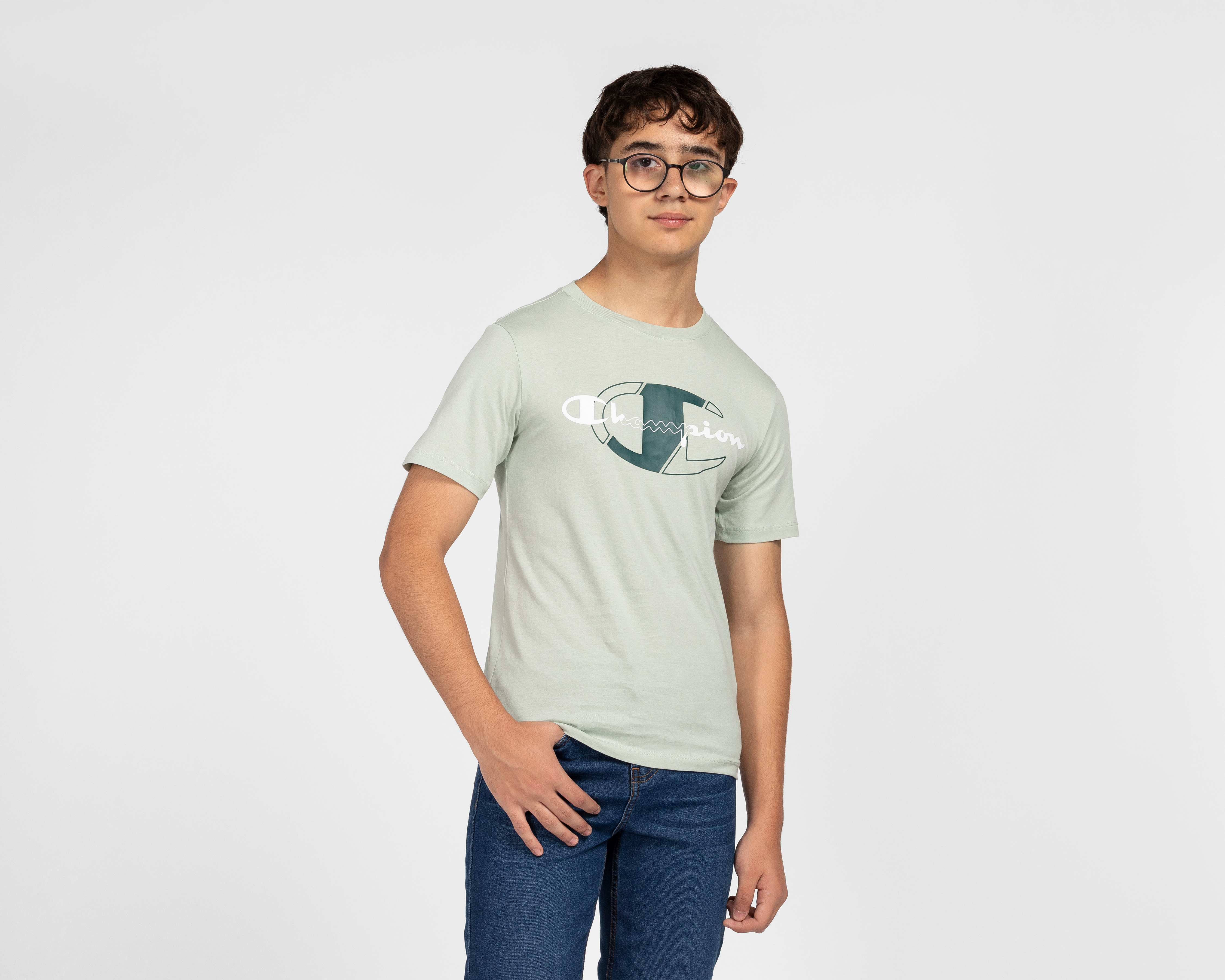 Playera de Cuello Redondo Verde Champion Juvenil
