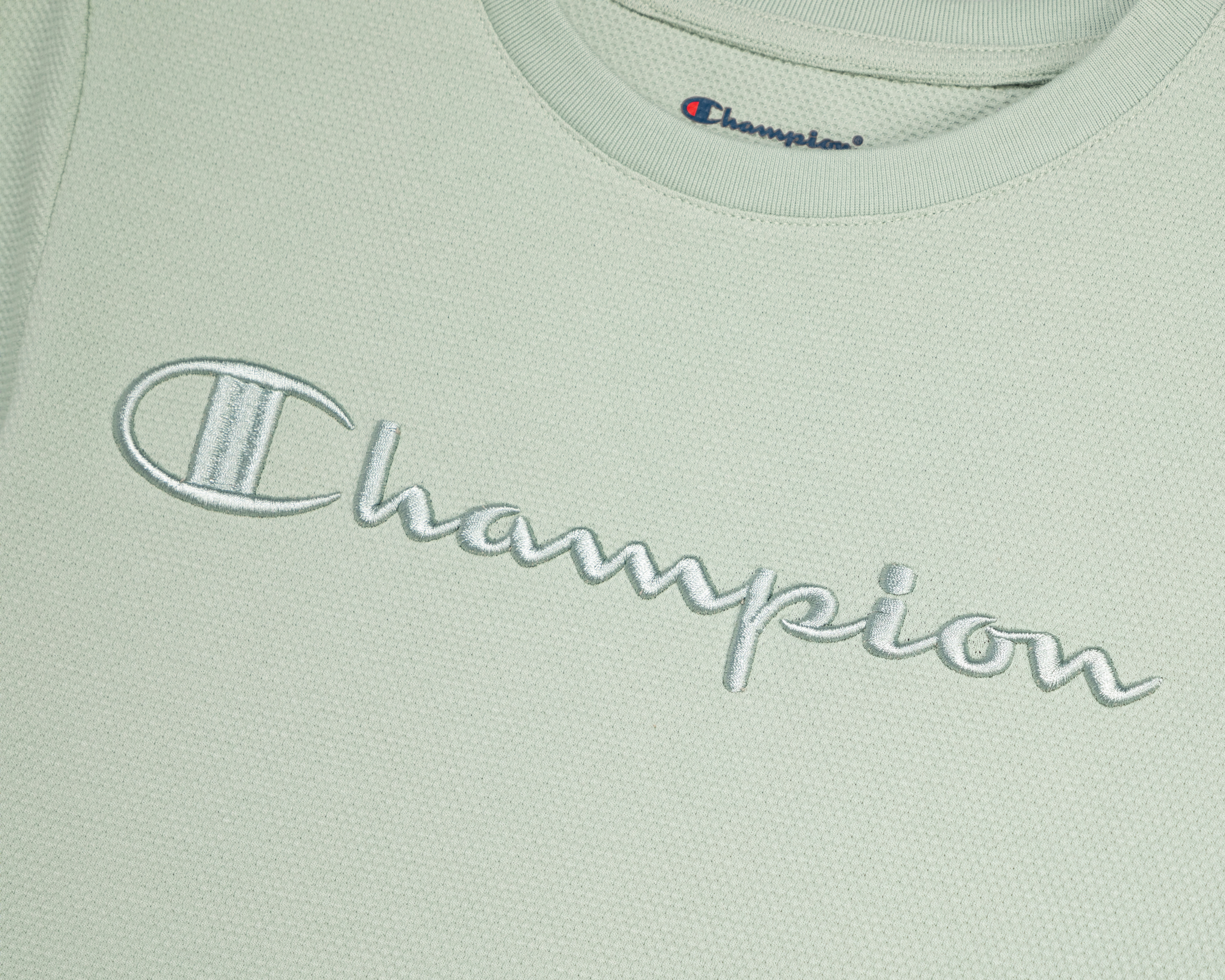 Foto 4 pulgar | Foto 3 | Playera de Cuello Redondo Verde Champion Juvenil