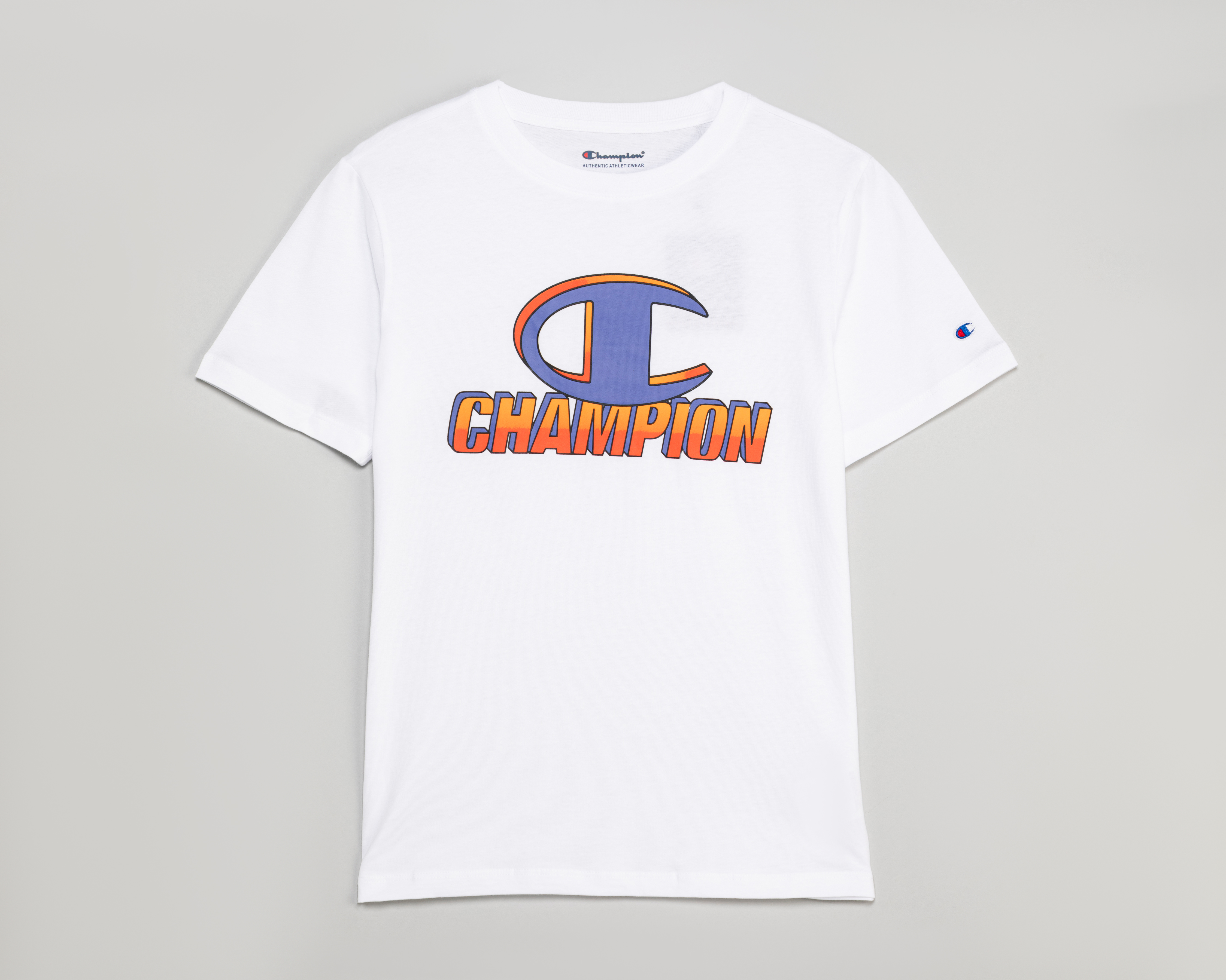Foto 2 pulgar | Foto 1 | Playera de Cuello Redondo Blanca Champion Juvenil
