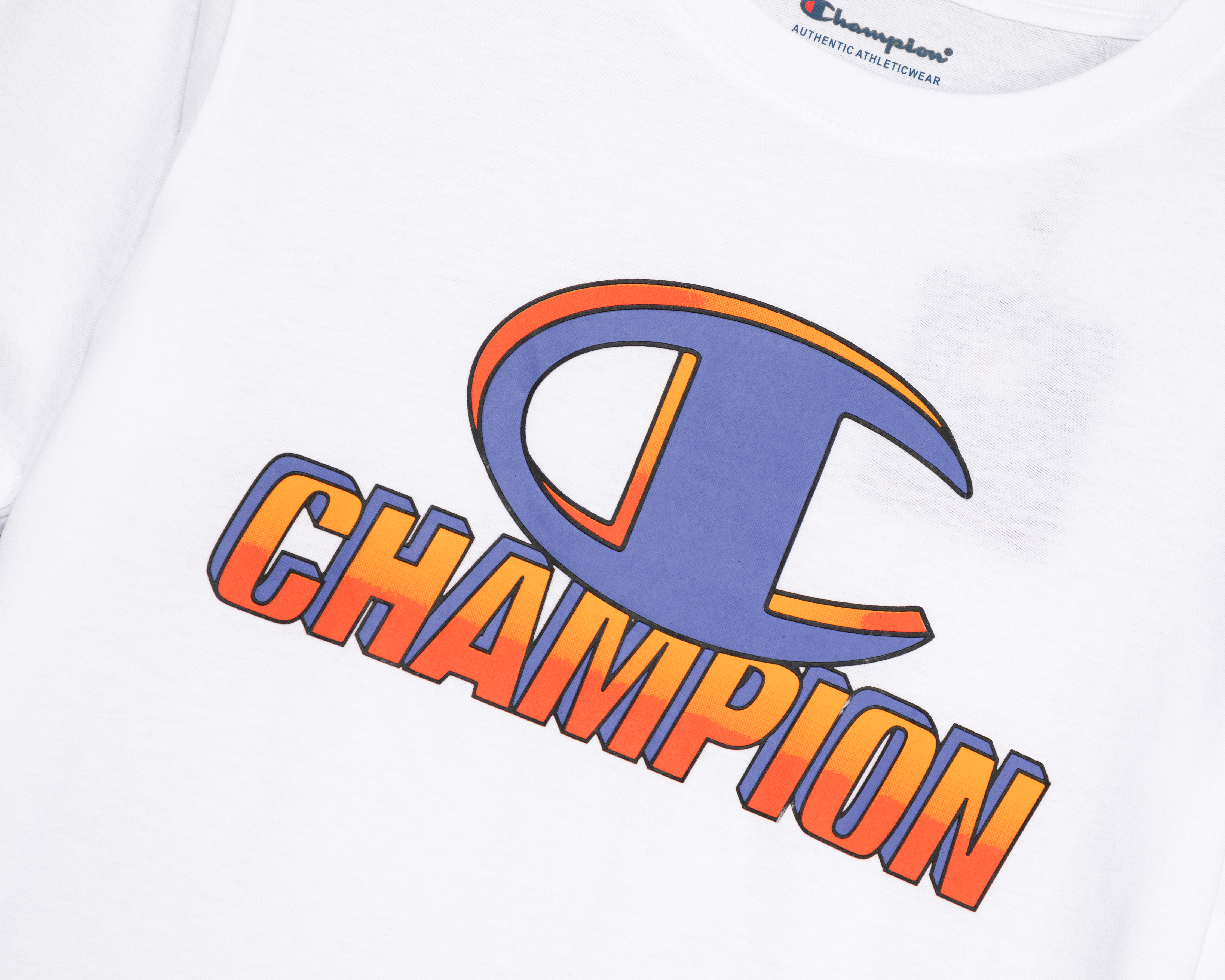 Foto 4 pulgar | Foto 3 | Playera de Cuello Redondo Blanca Champion Juvenil