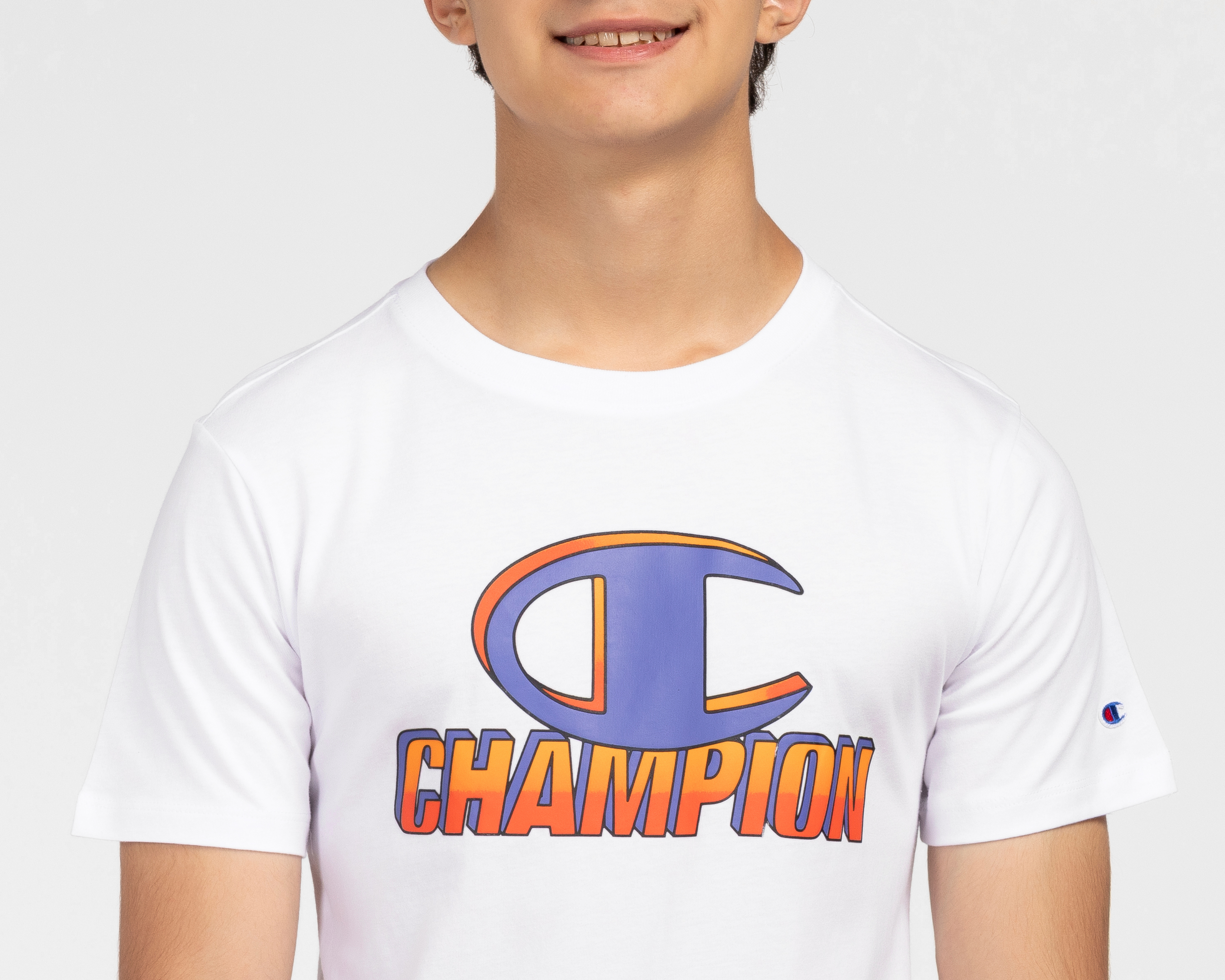 Foto 4 | Foto 4 | Playera de Cuello Redondo Blanca Champion Juvenil