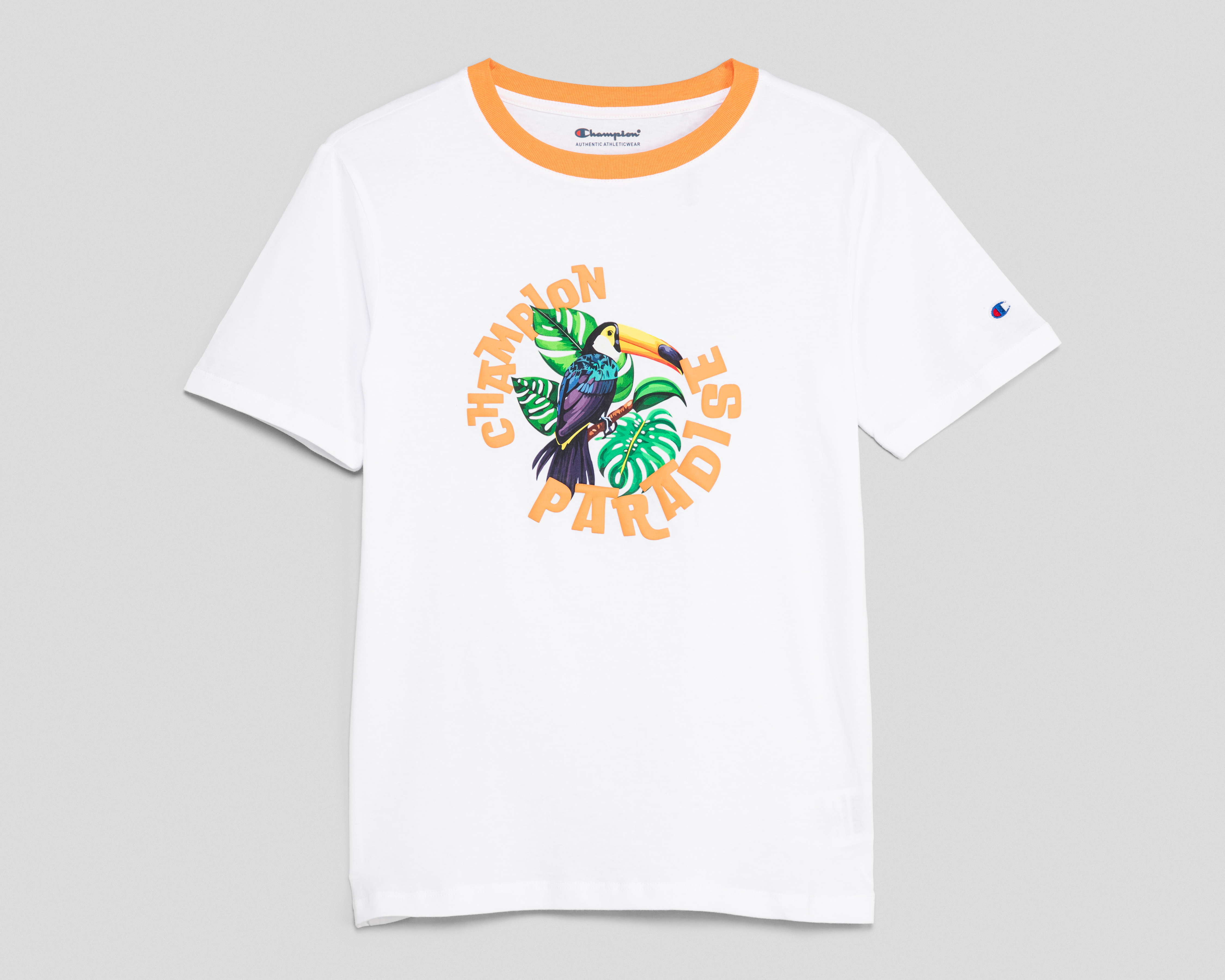 Foto 2 pulgar | Foto 1 | Playera de Cuello Redondo Blanco Champion Juvenil