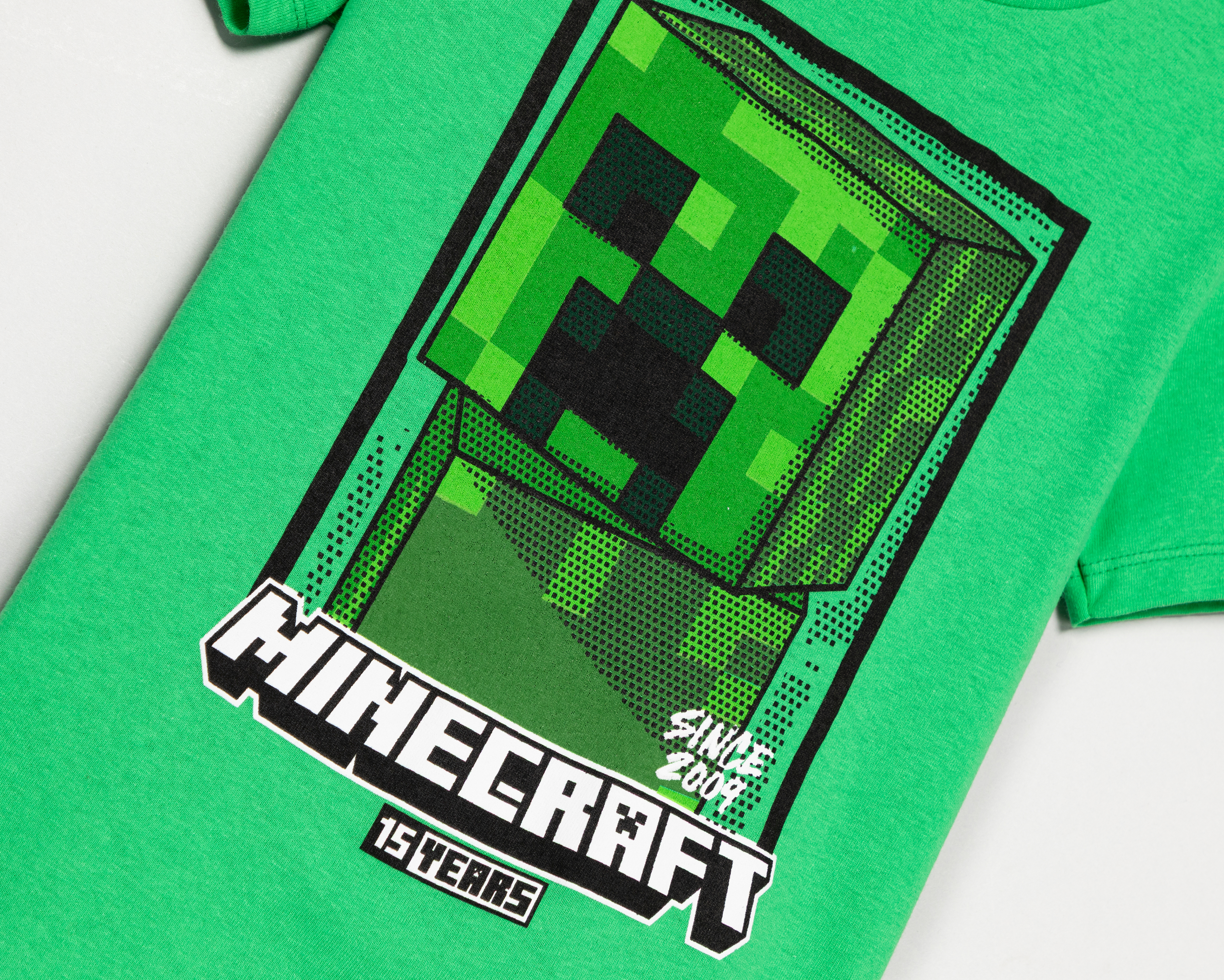 Foto 4 pulgar | Foto 3 | Playera de Cuello Redondo Verde Minecraft para Niño