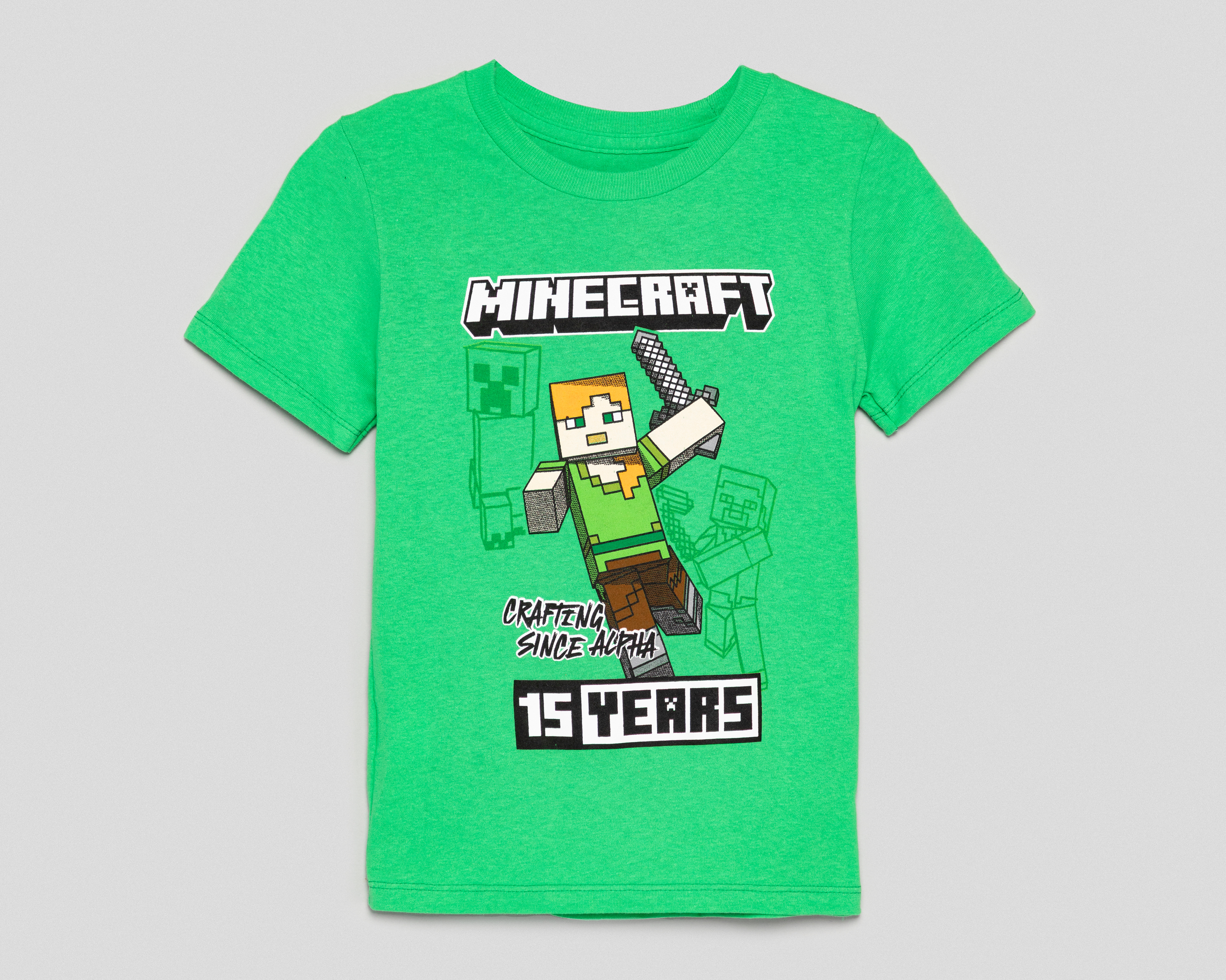 Foto 1 | Foto 1 | Playera de Cuello Redondo Verde Minecraft para Niño