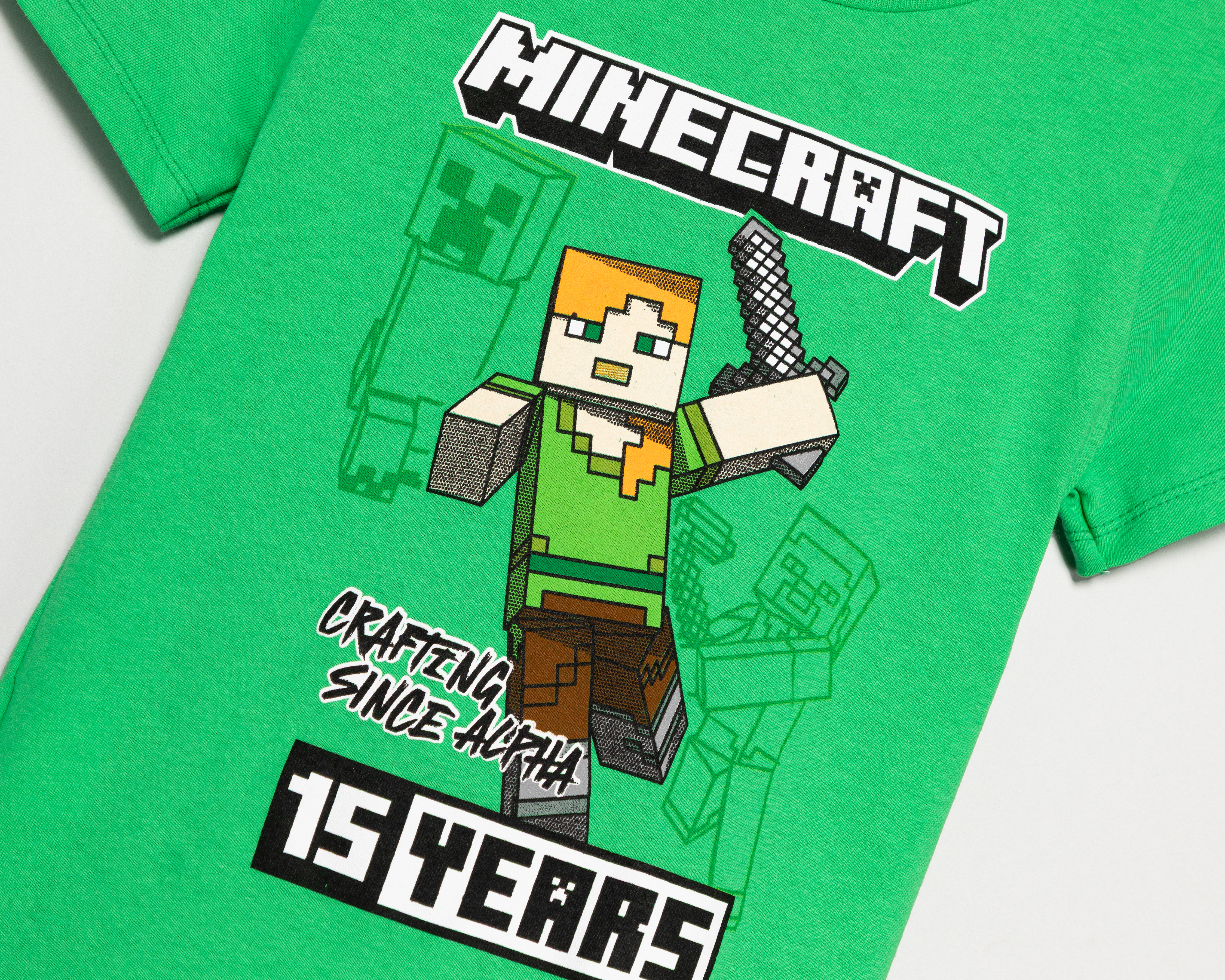 Foto 3 | Foto 3 | Playera de Cuello Redondo Verde Minecraft para Niño