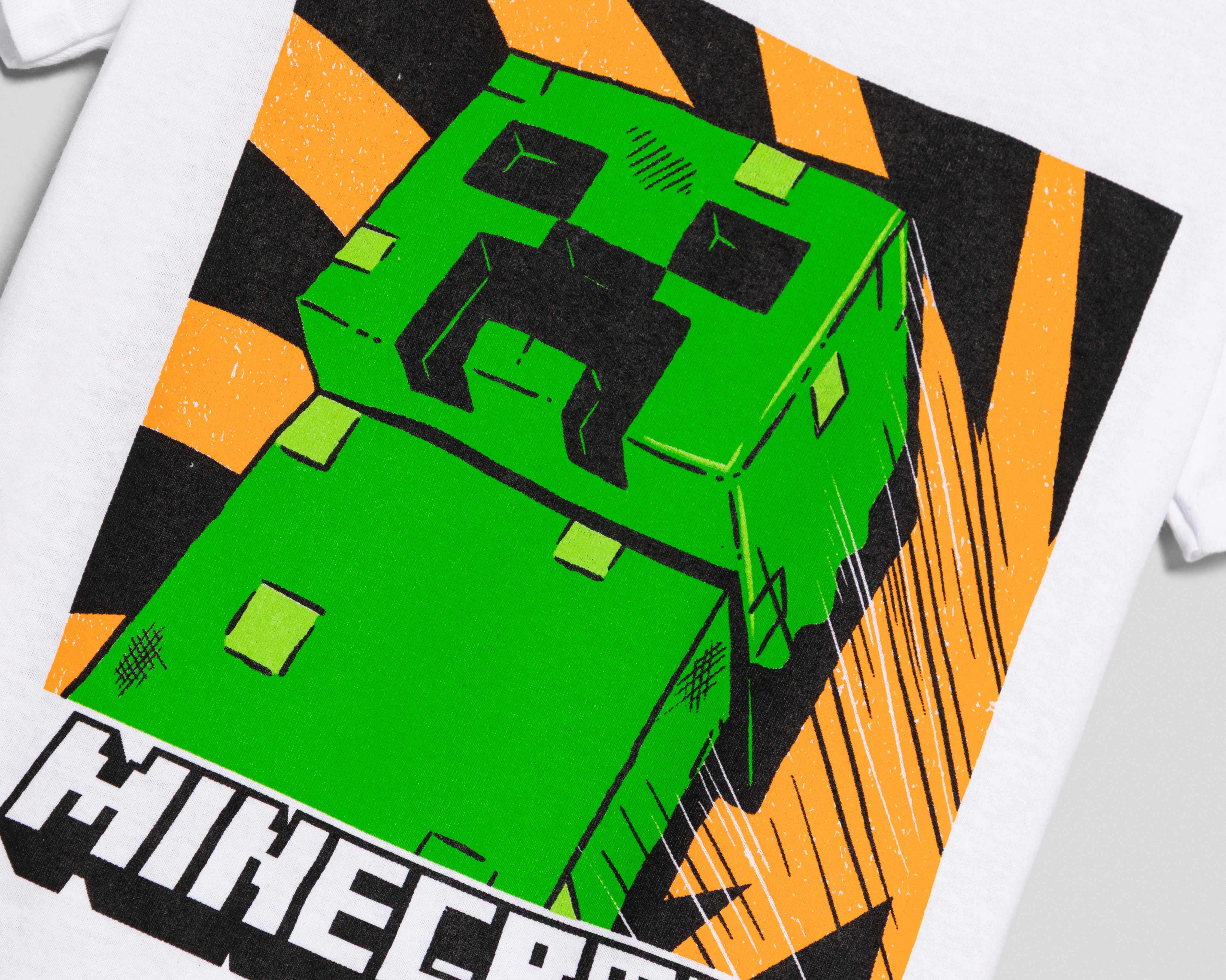 Foto 4 pulgar | Foto 3 | Playera de Cuello Redondo Blanco Minecraft para Niño