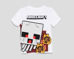 Playera de Cuello Redondo Blanca Minecraft para Niño