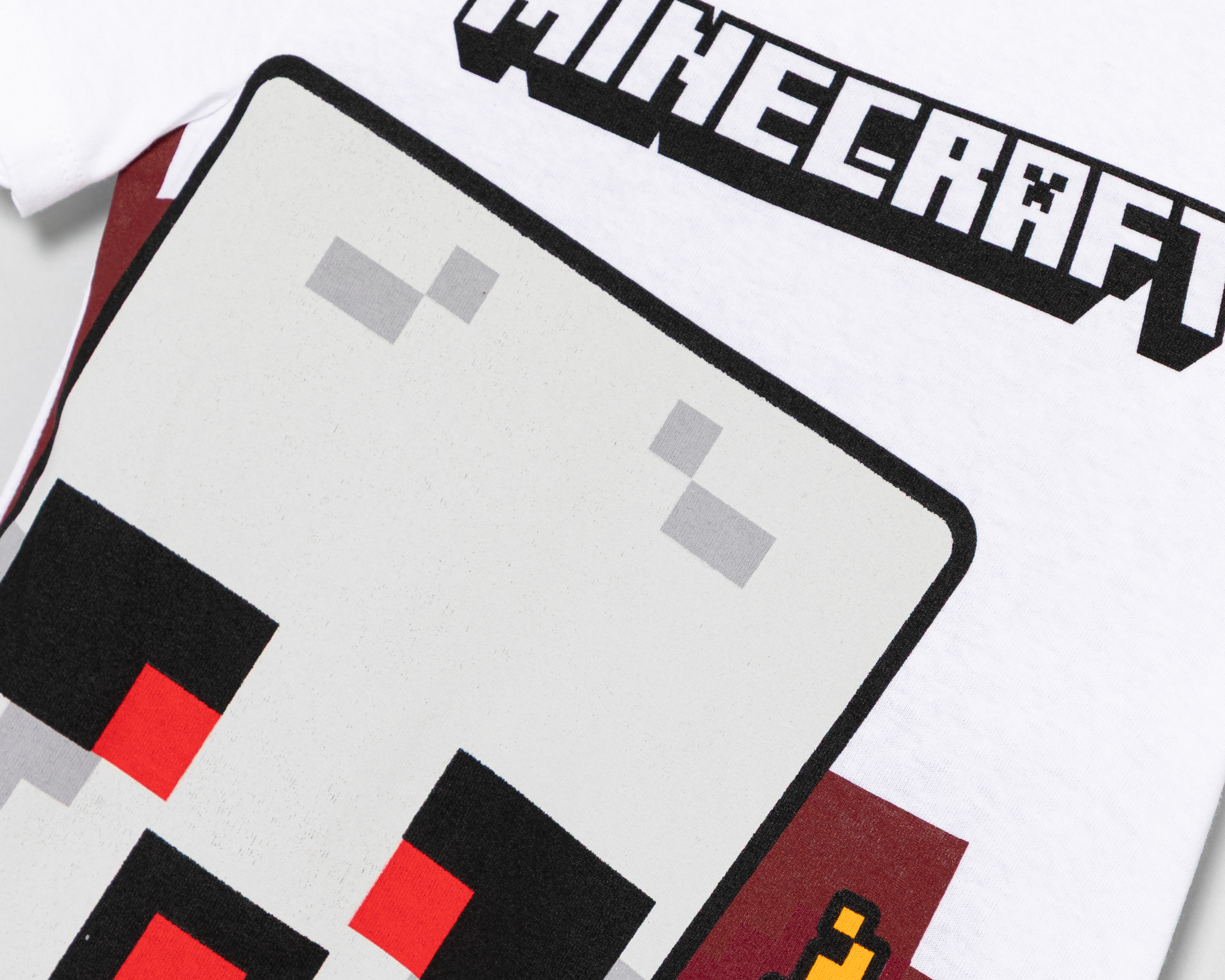 Foto 4 pulgar | Foto 3 | Playera de Cuello Redondo Blanca Minecraft para Niño