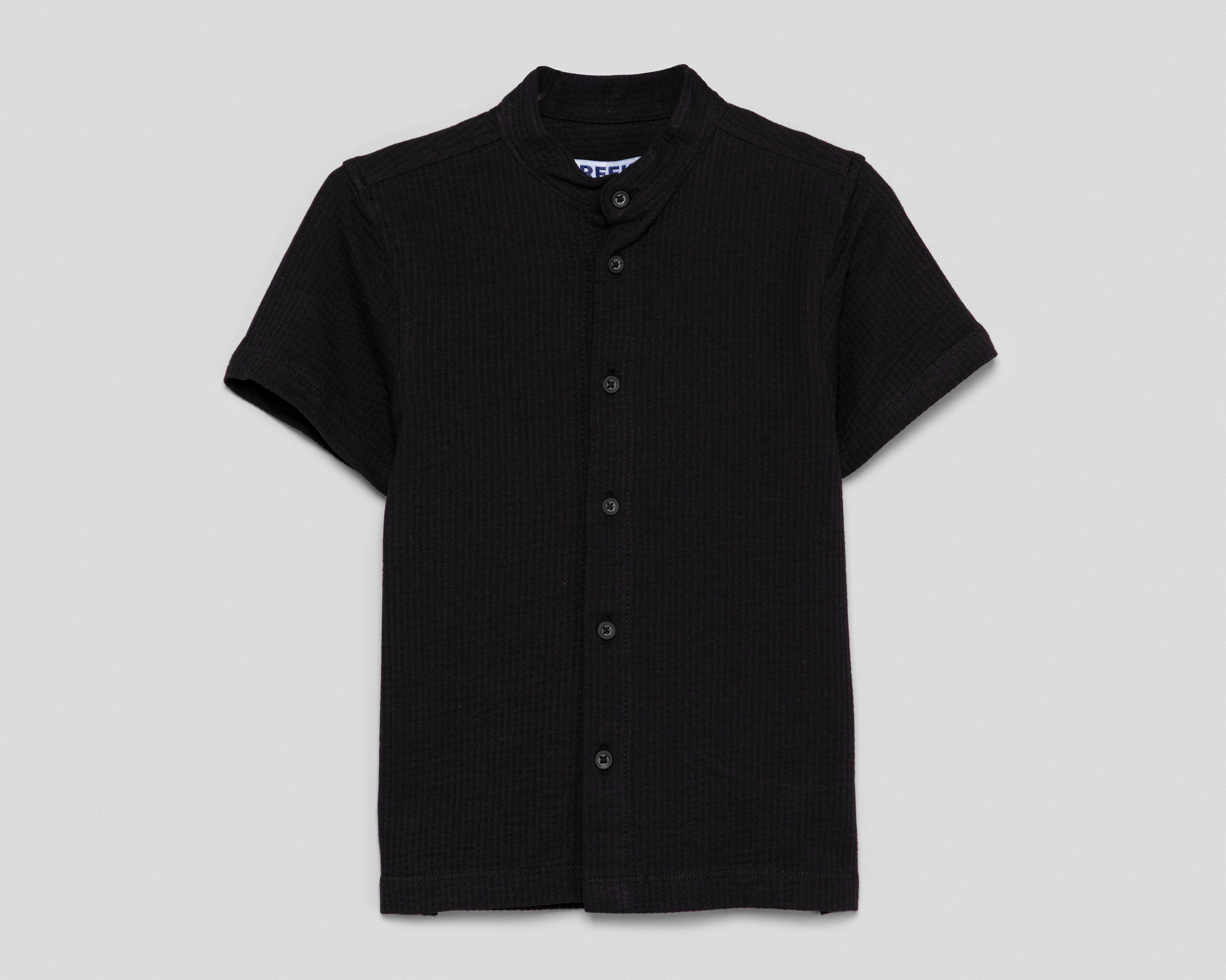 Camisa de Cuello Mao Negra Refill para Niño