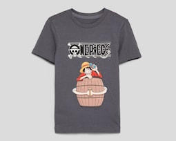 Playera de Cuello Redondo Gris One Piece para Niño