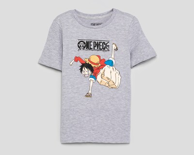 Foto 1 | Foto 1 | Playera de Cuello Redondo Gris One Piece para Niño