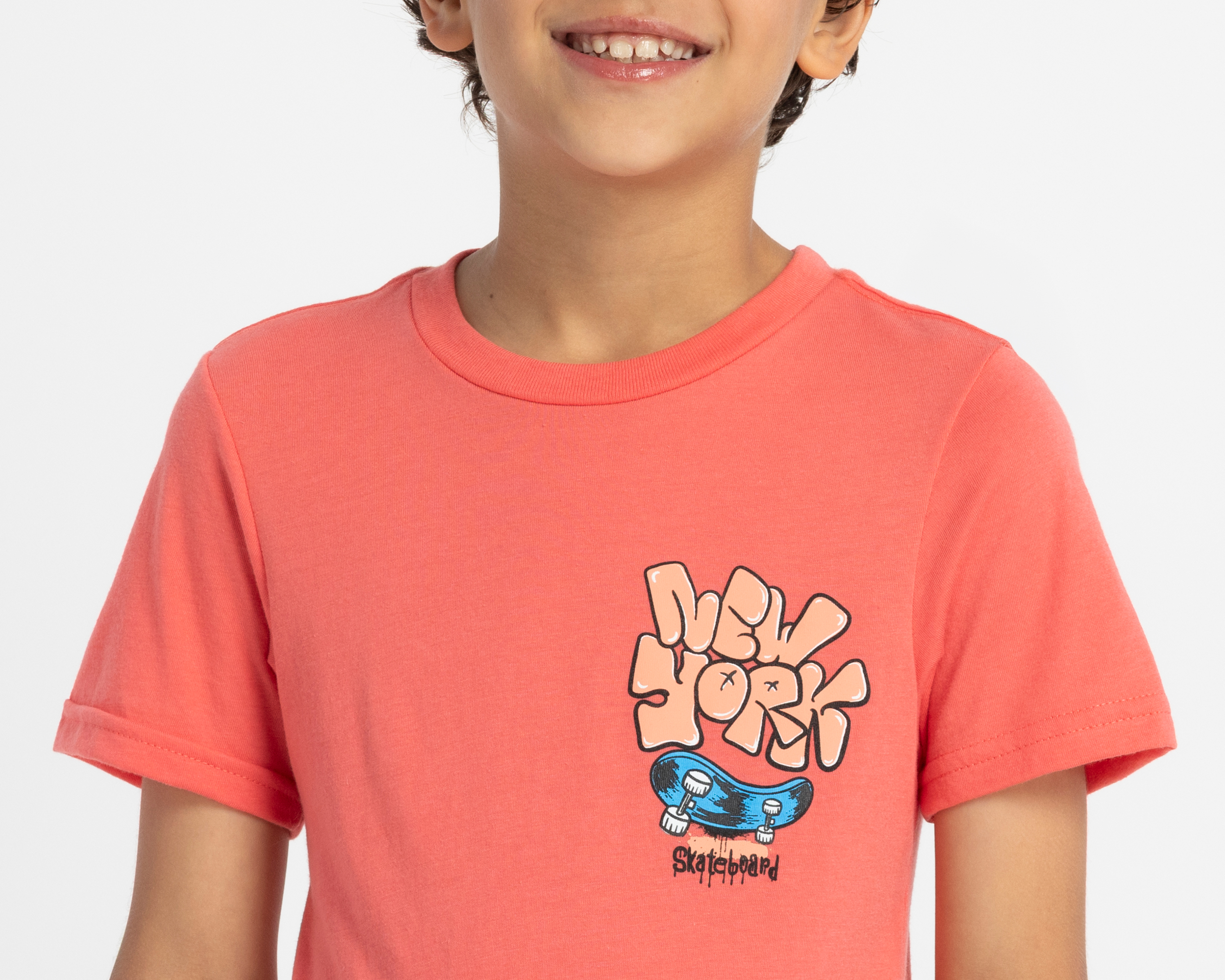 Foto 4 | Foto 4 | Playera de Cuello Redondo Anaranjada Neo*City para Niño