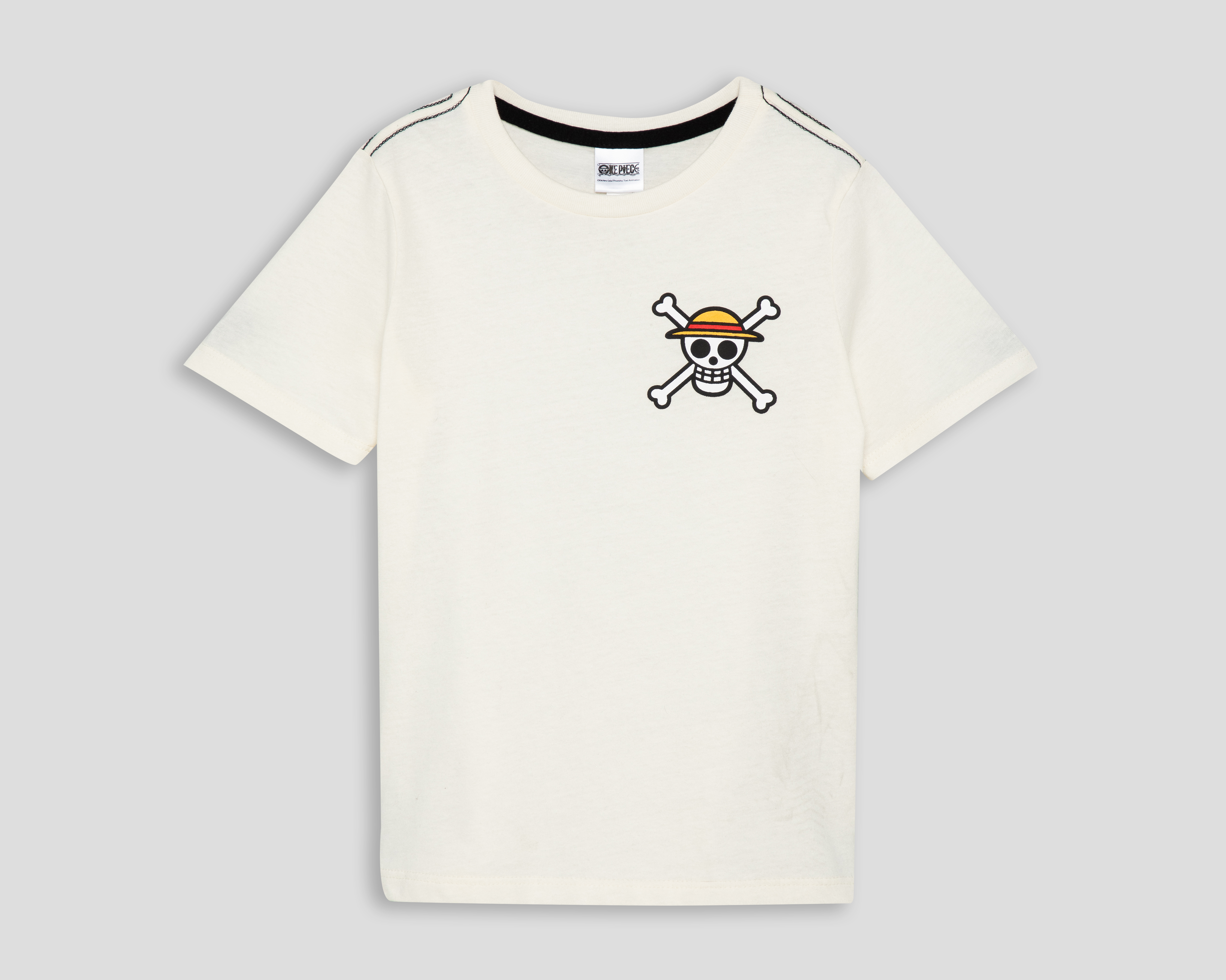 Foto 1 | Foto 1 | Playera de Cuello Redondo Blanca One Piece para Niño