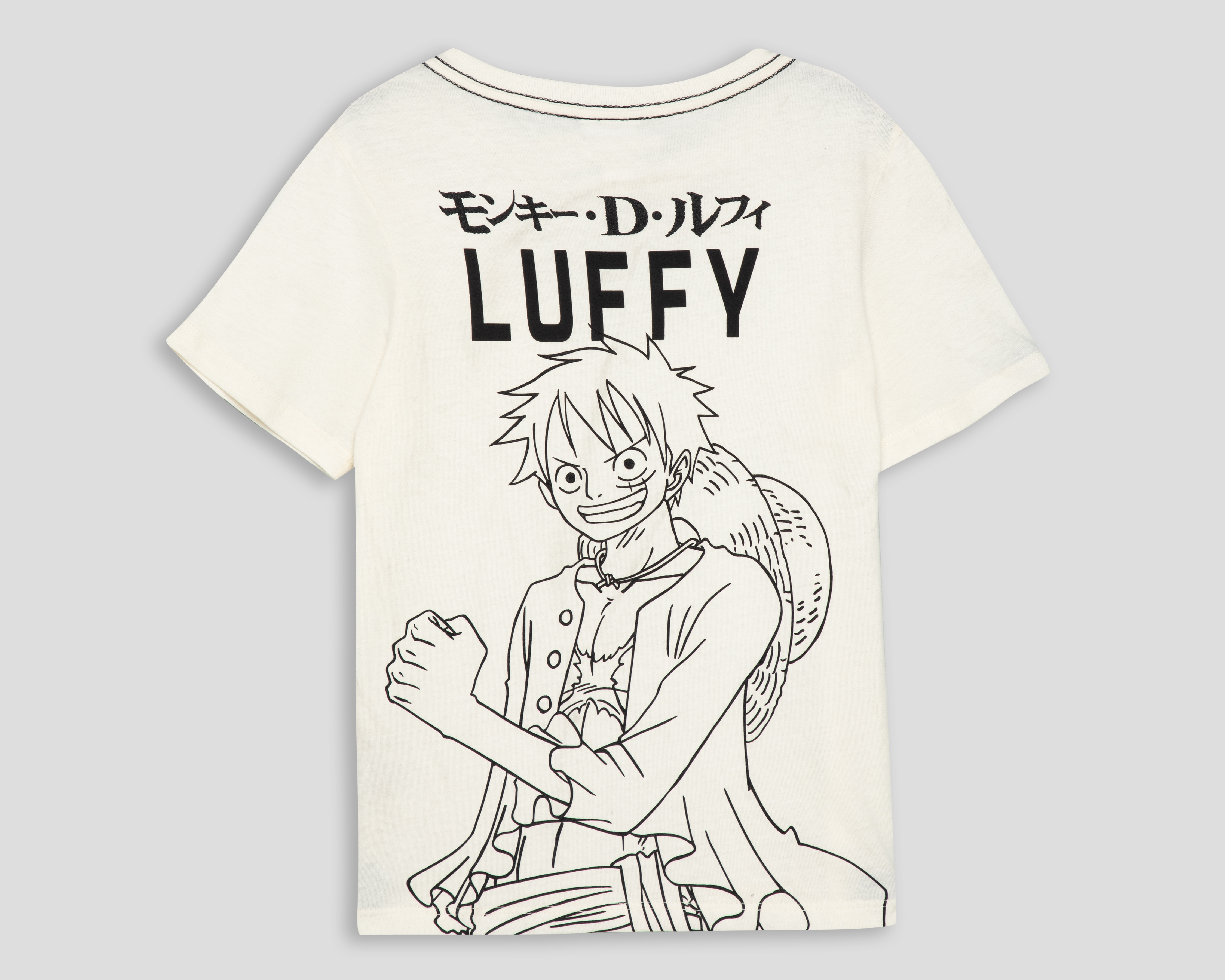 Foto 2 | Foto 2 | Playera de Cuello Redondo Blanca One Piece para Niño