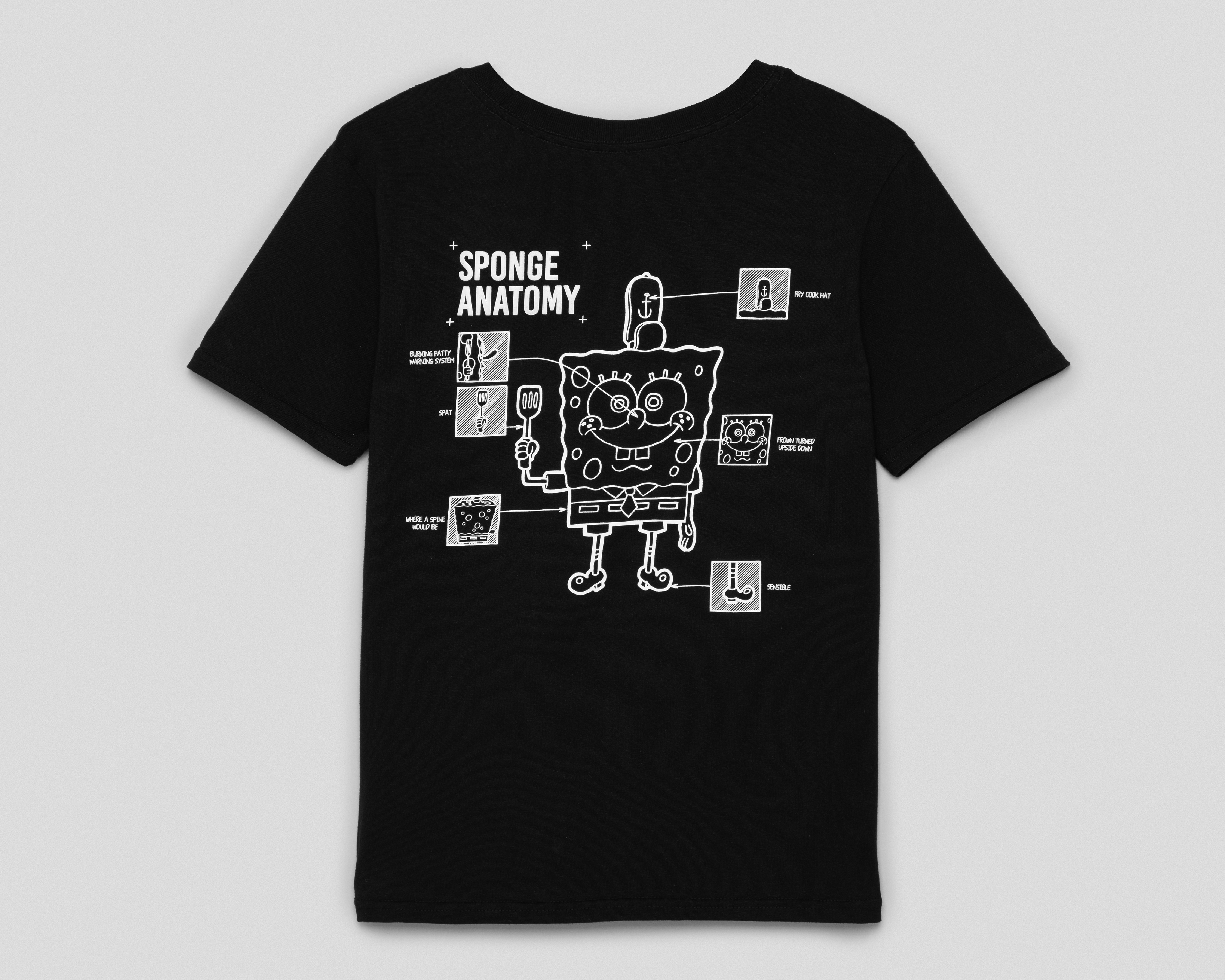 Foto 2 | Foto 2 | Playera de Cuello Redondo Negra Bob Esponja Juvenil