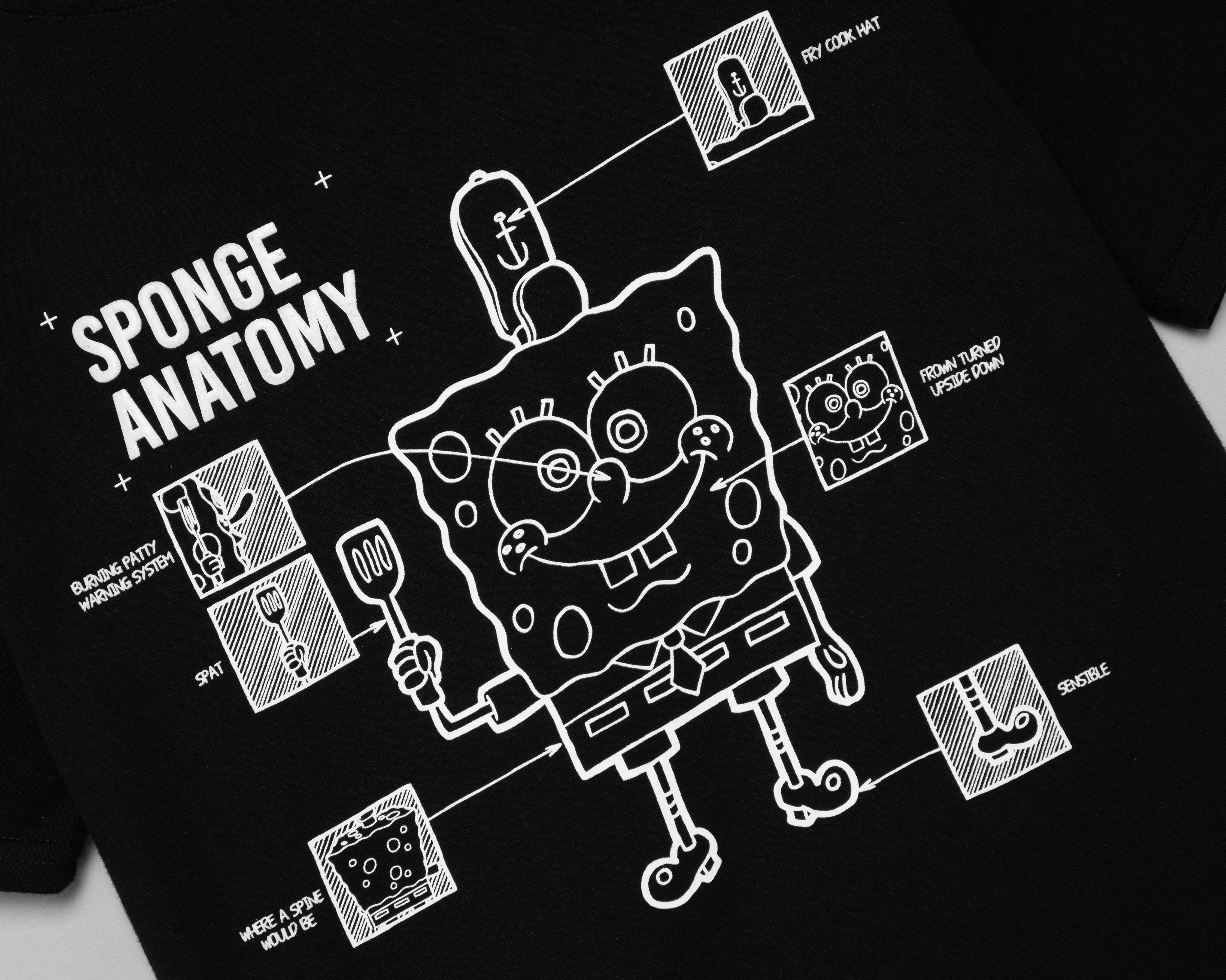 Foto 4 pulgar | Foto 3 | Playera de Cuello Redondo Negra Bob Esponja Juvenil