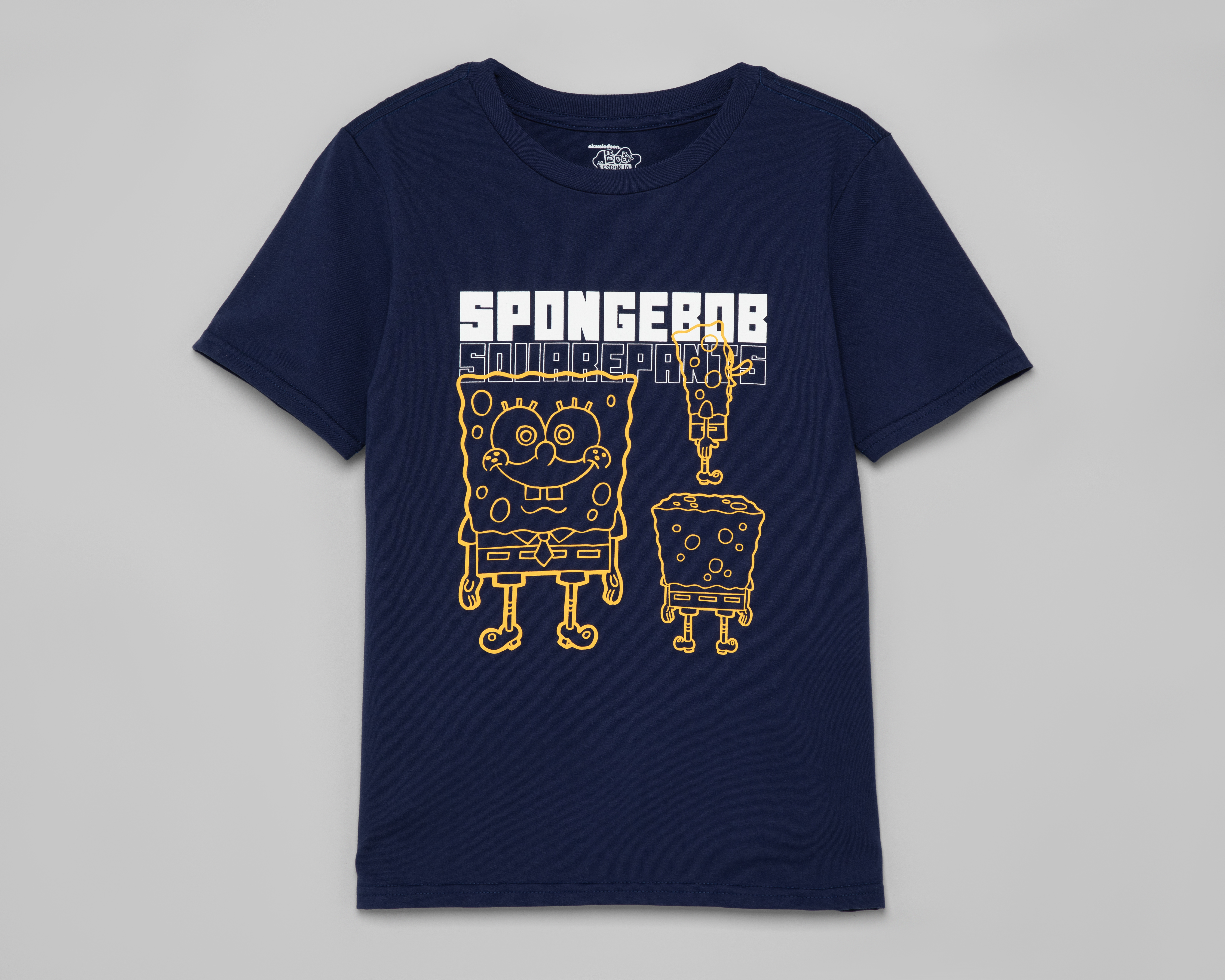 Foto 1 | Foto 1 | Playera de Cuello Redondo Azul Bob Esponja Juvenil