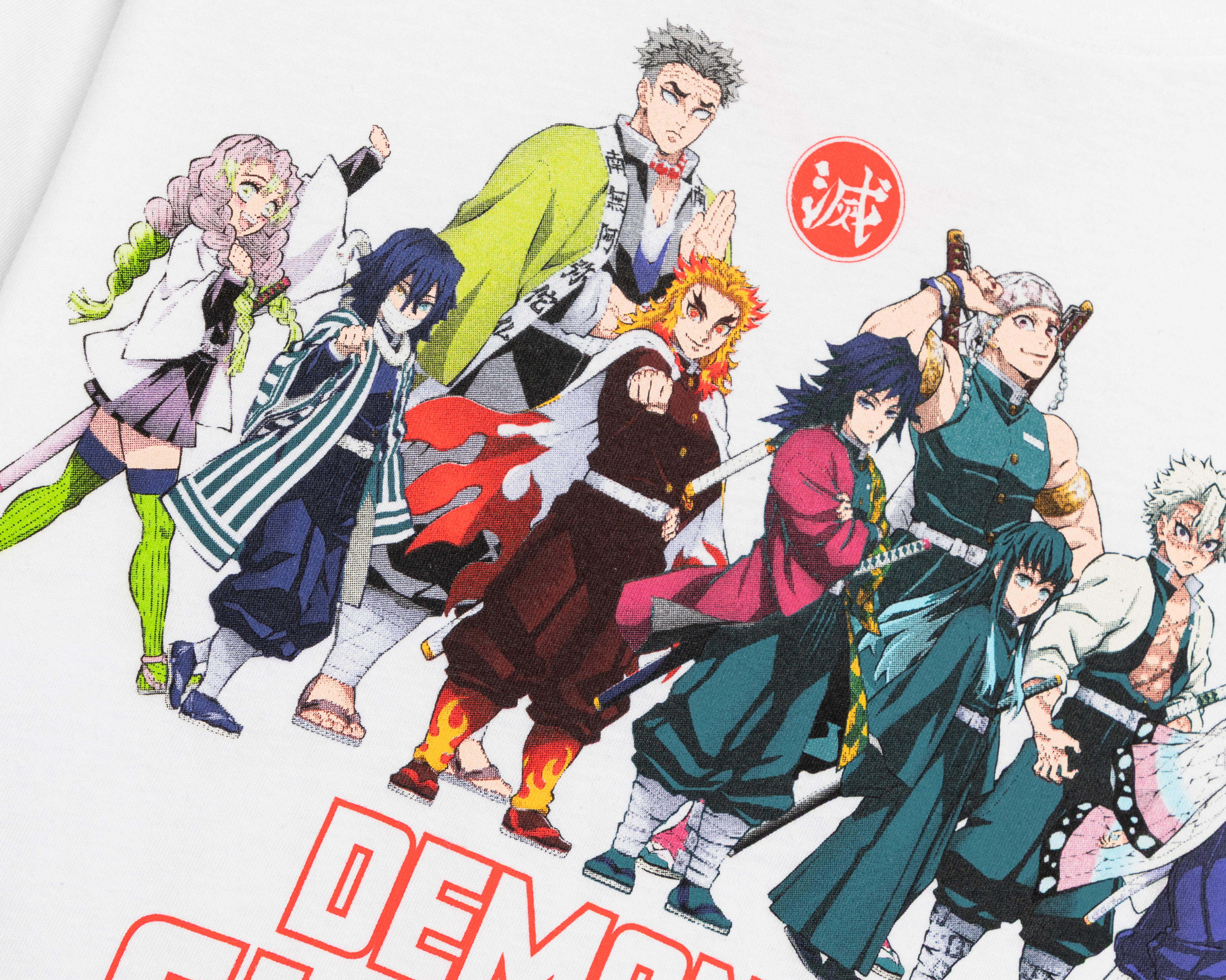 Foto 4 pulgar | Foto 3 | Playera de Cuello Redondo Blanca Demon Slayer para Niño