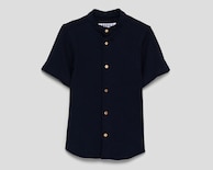 Camisa de Cuello Mao Azul Refill para Niño