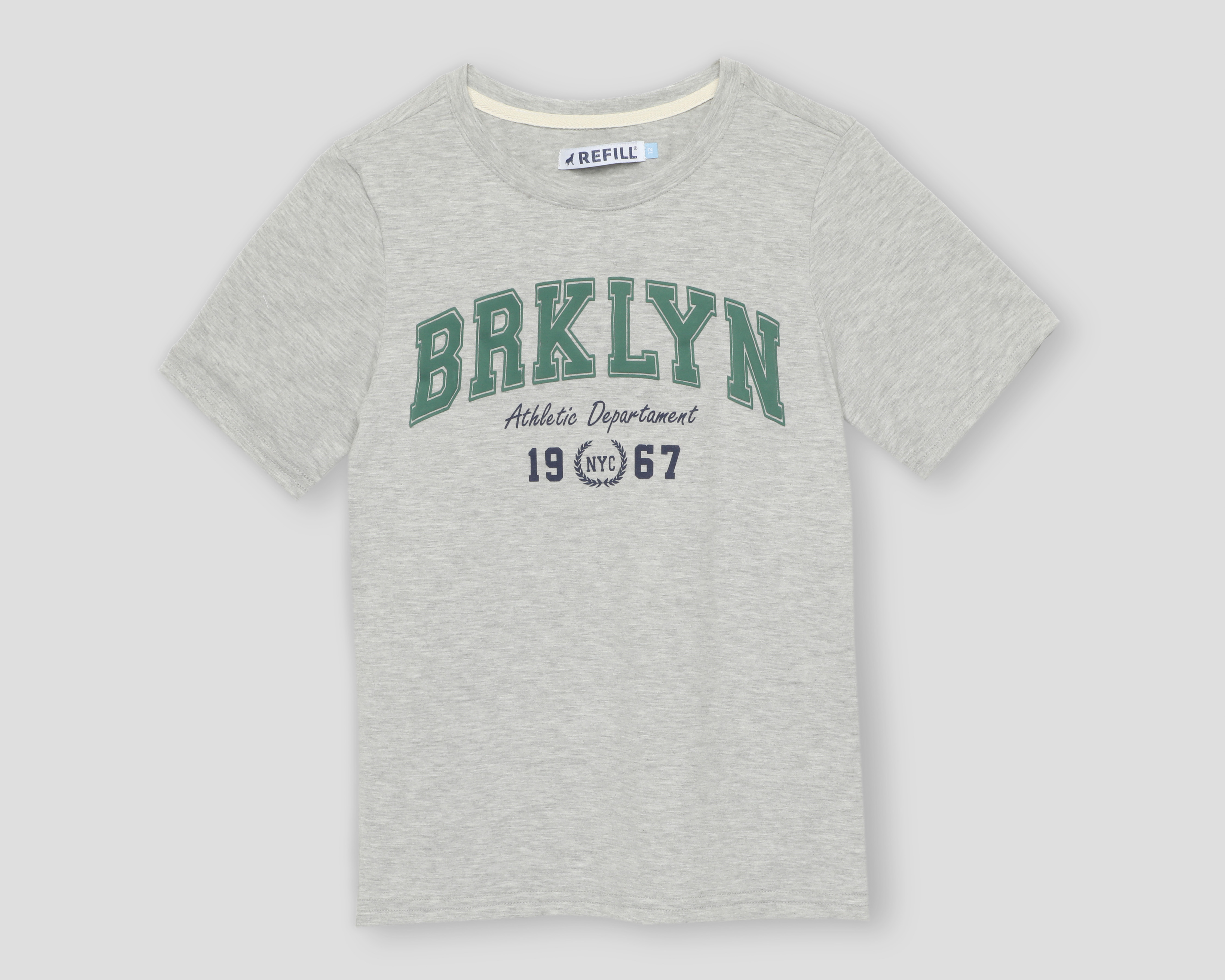 Playera de Cuello Redondo Gris Refill para Niño