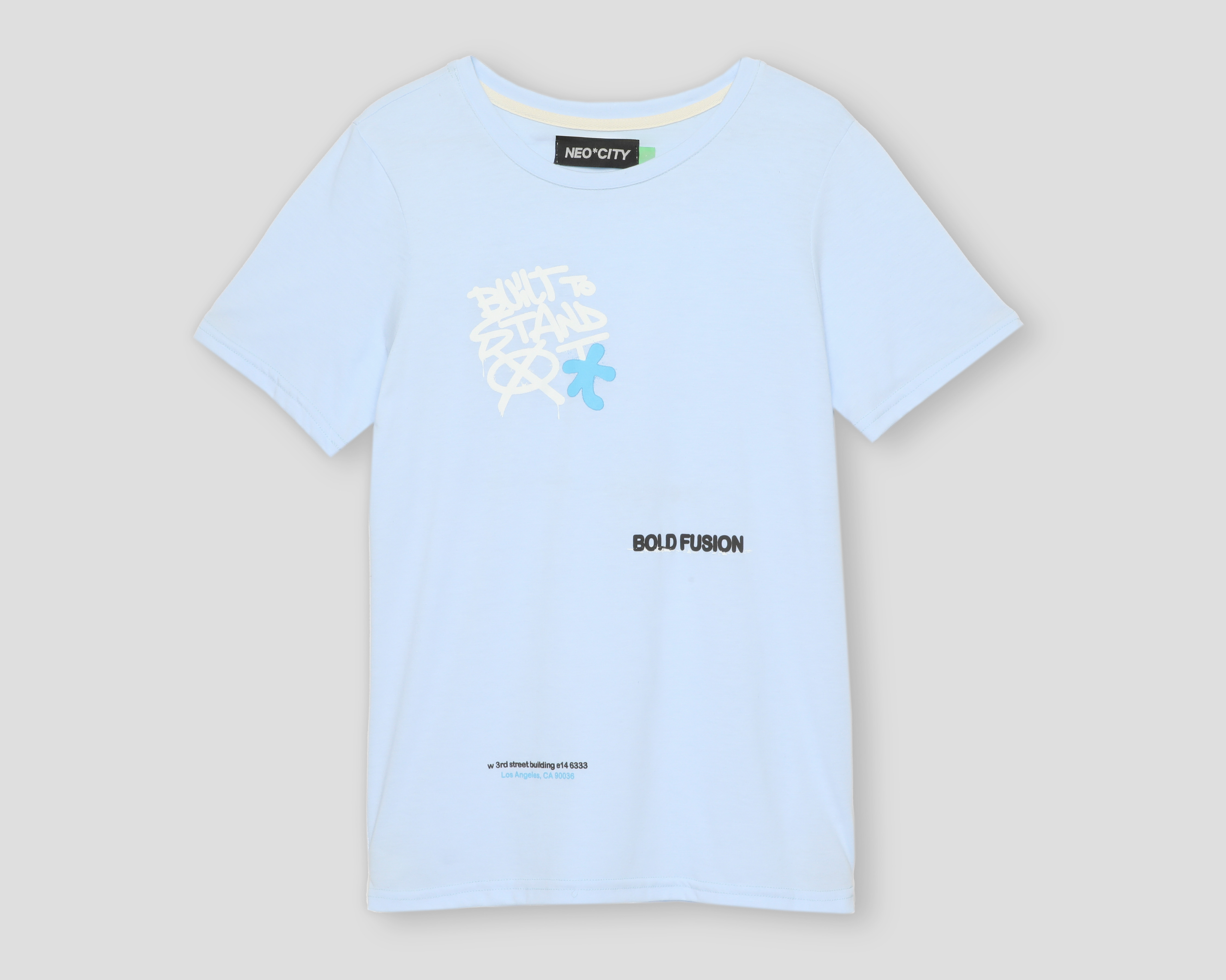 Playera de Cuello Redondo Azul Neo*City para Niño