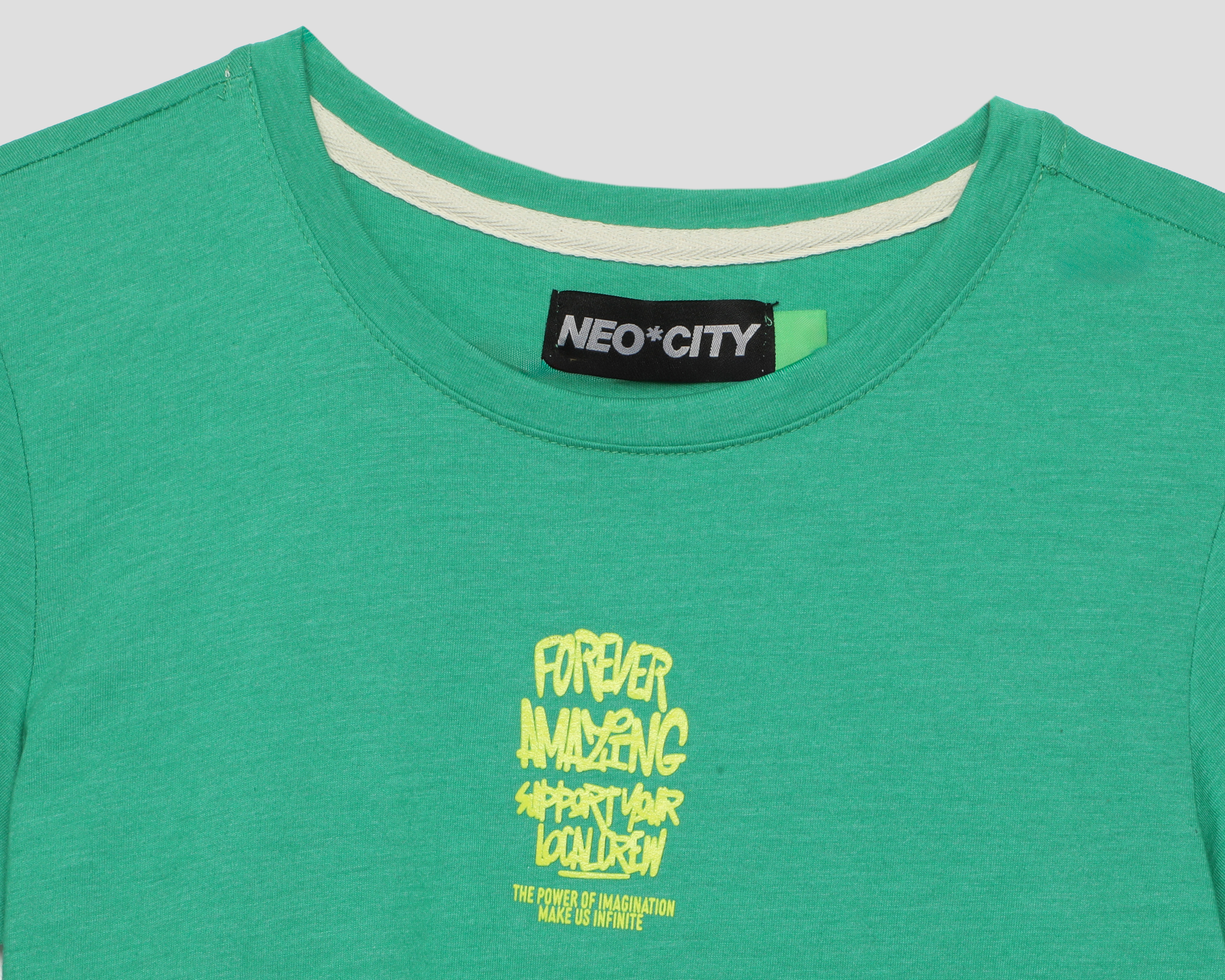 Foto 3 | Foto 3 | Playera de Cuello Redondo Verde Neo*City para Niño