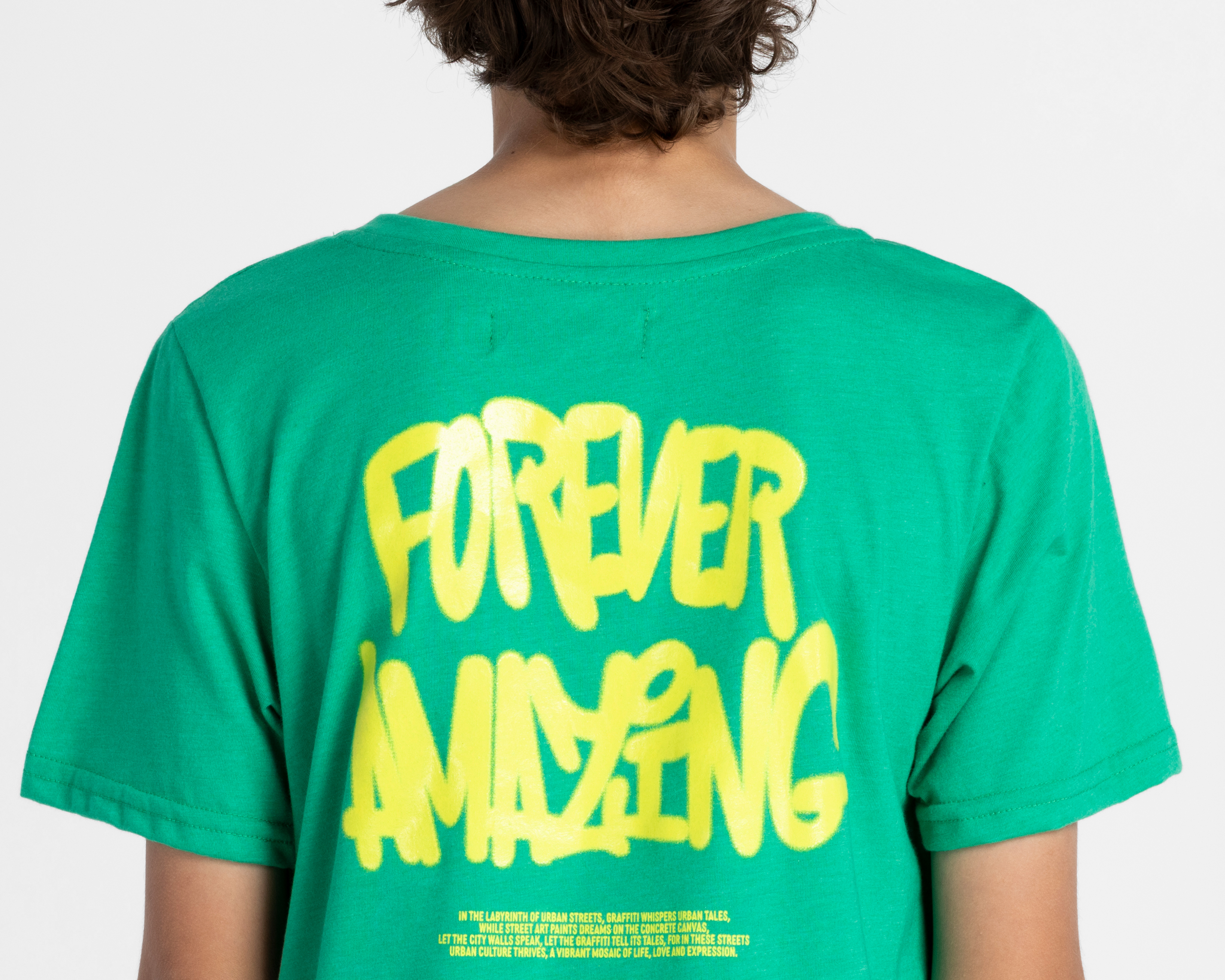 Foto 6 pulgar | Foto 5 | Playera de Cuello Redondo Verde Neo*City para Niño