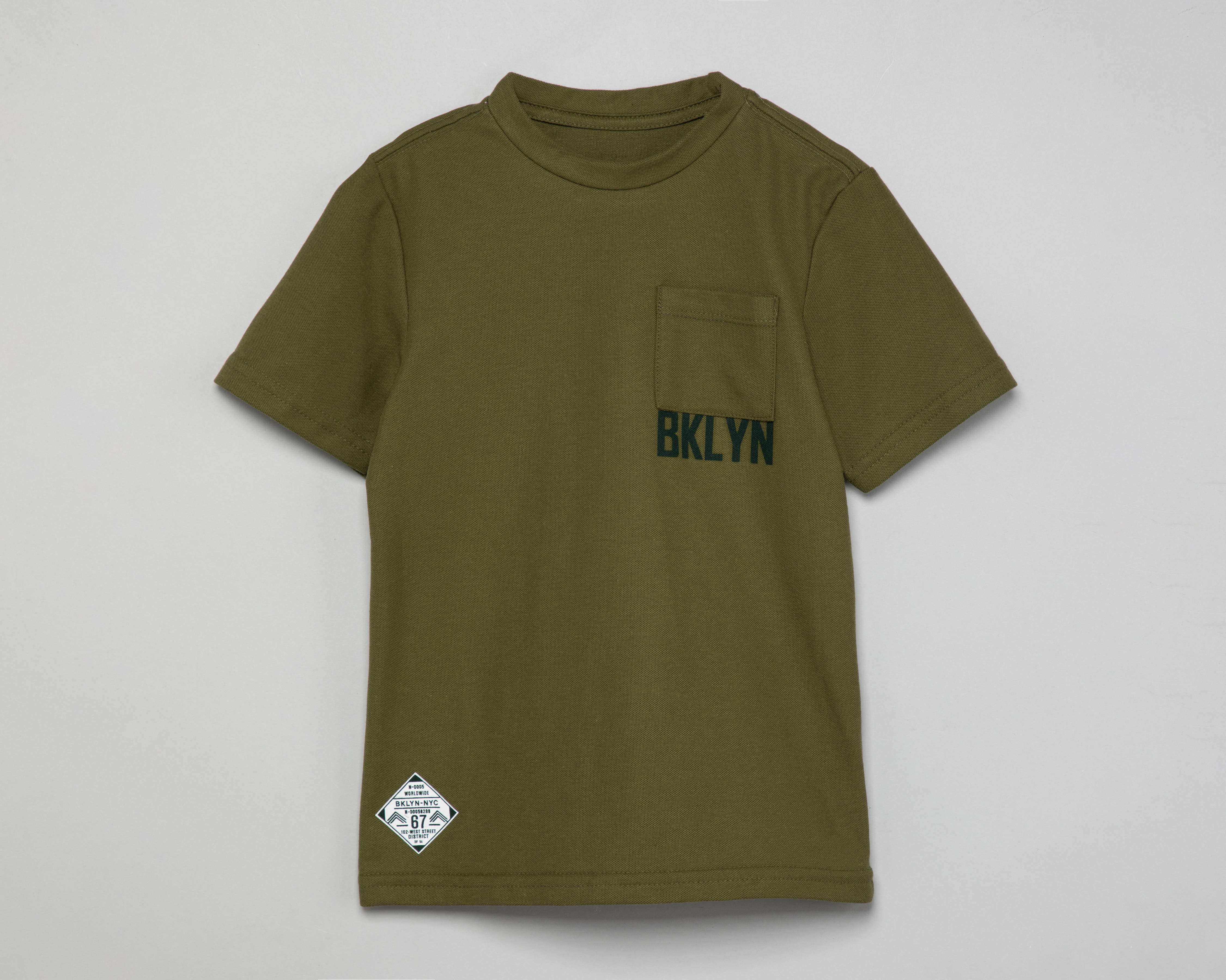 Foto 2 pulgar | Foto 1 | Playera de Cuello Redondo Verde Refill para Niño