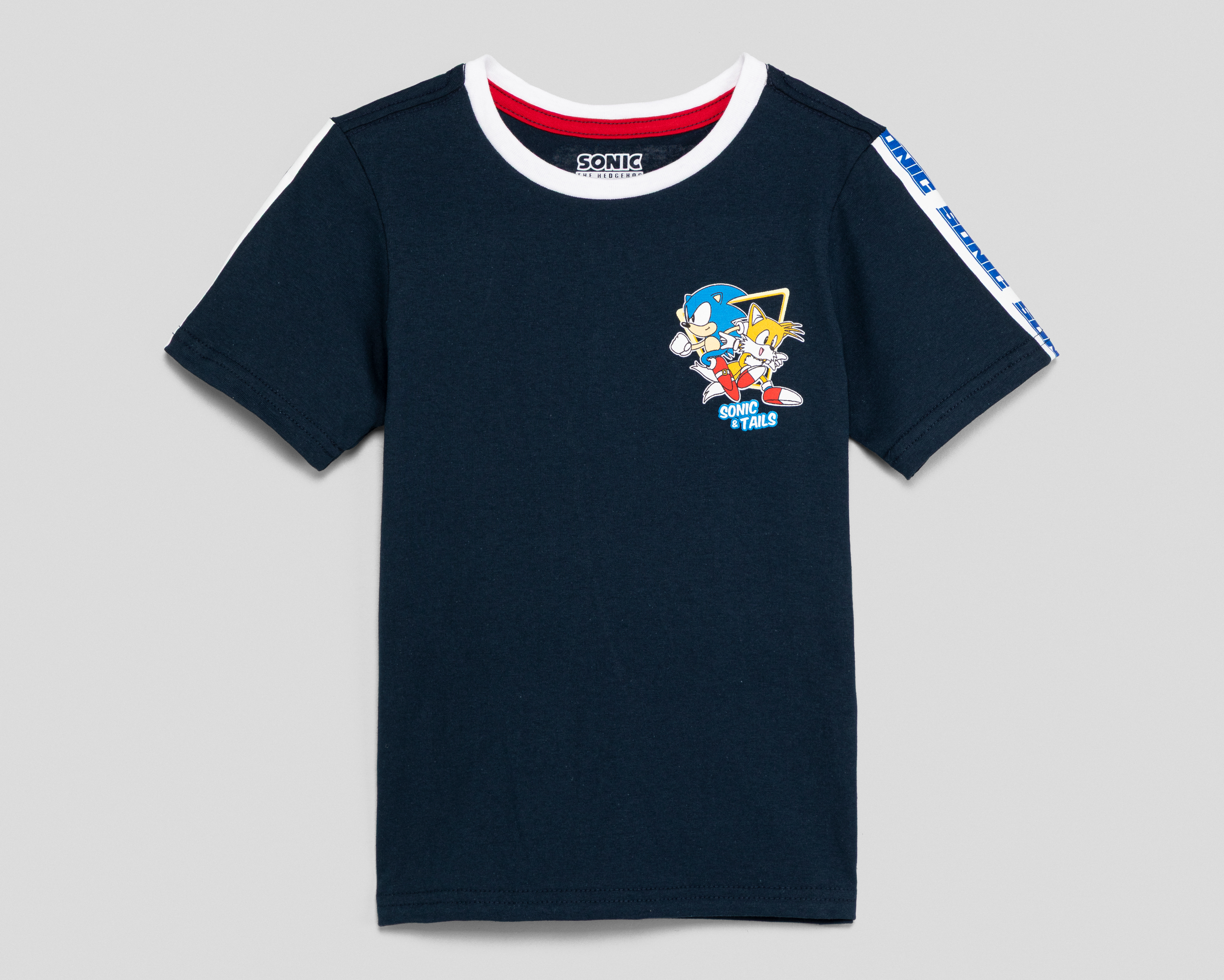 Playera de Cuello Redondo Azul Sonic para Niño