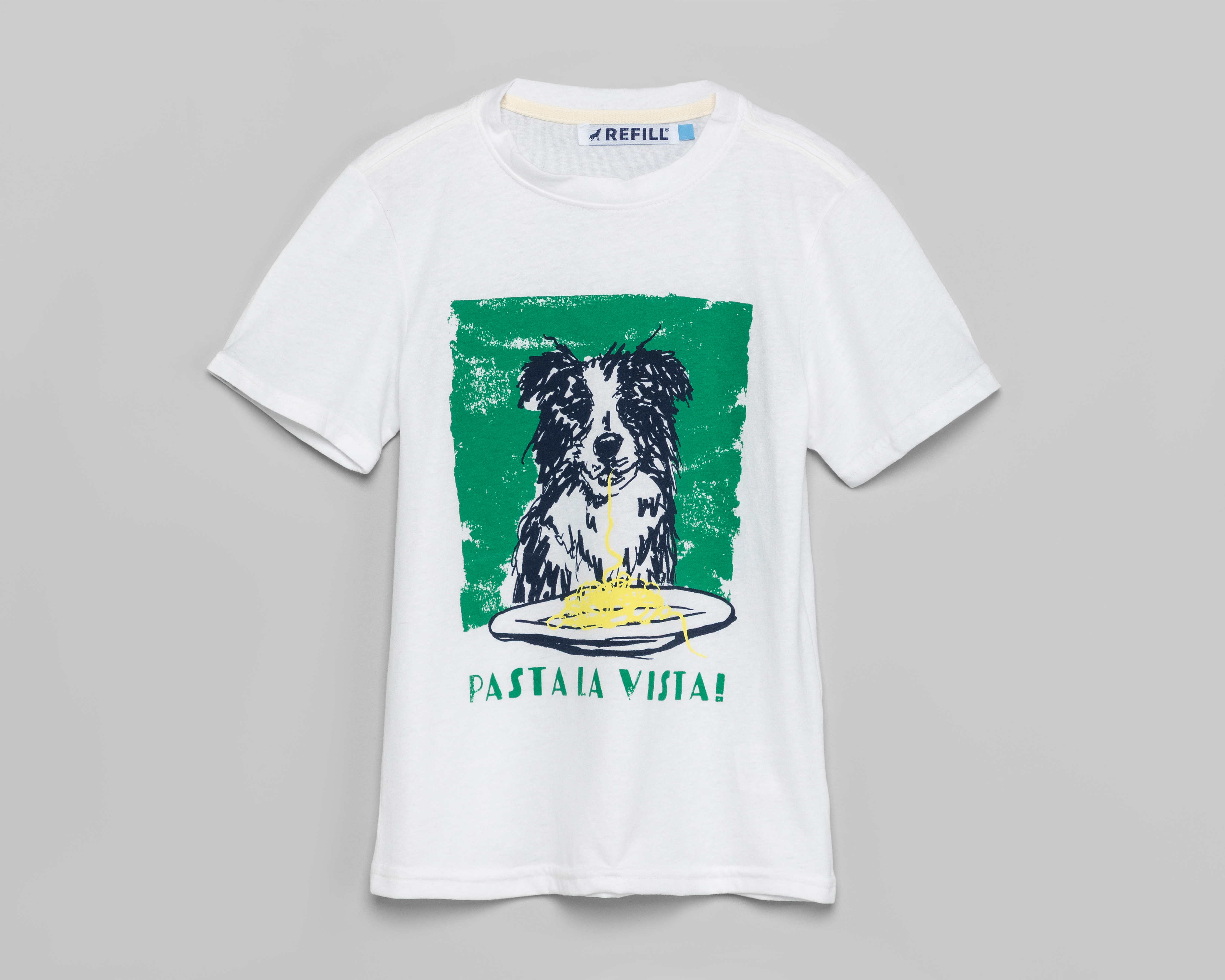 Playera de Cuello Redondo Blanca Refill para Niño