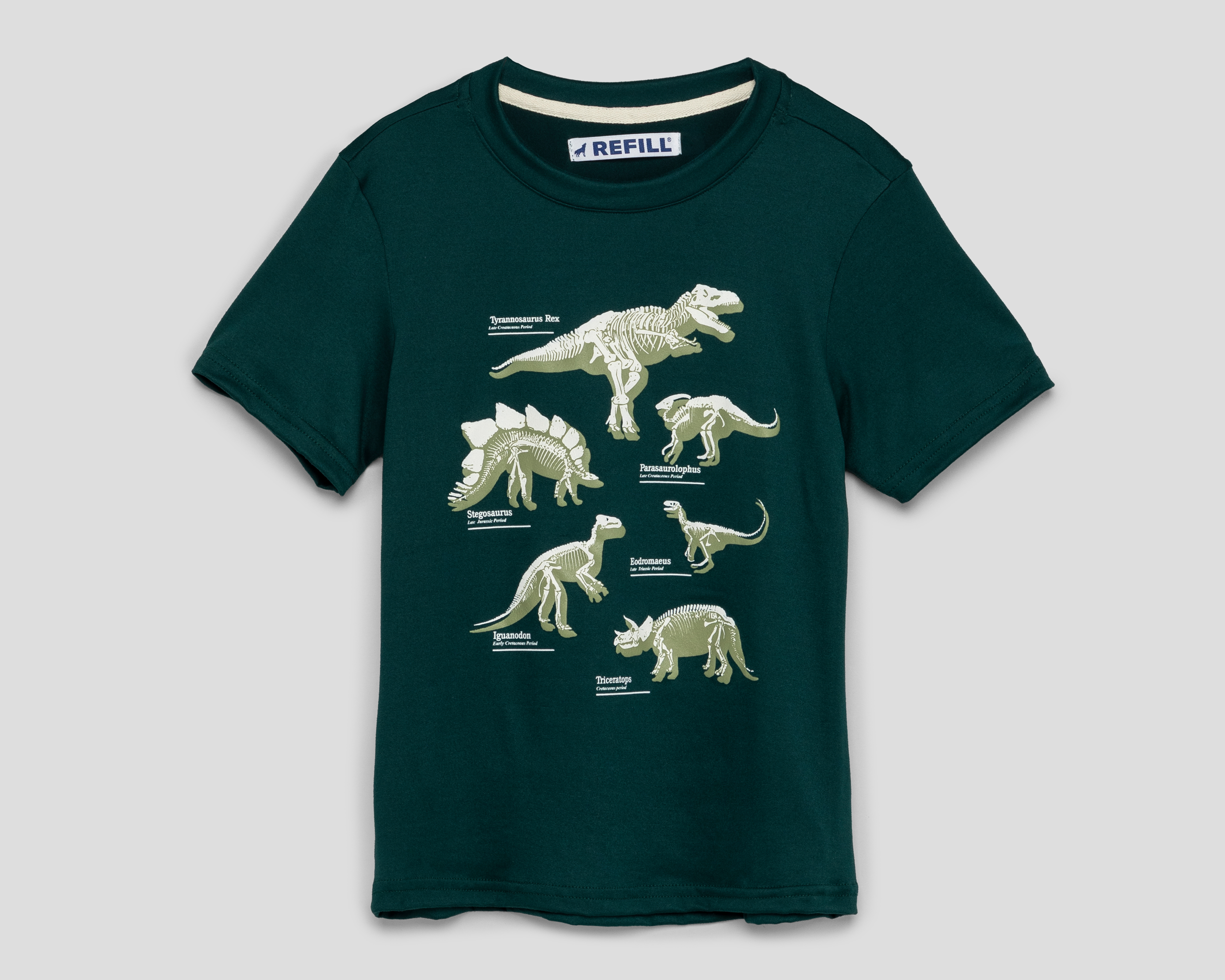 Playera de Cuello Redondo Verde Refill para Niño