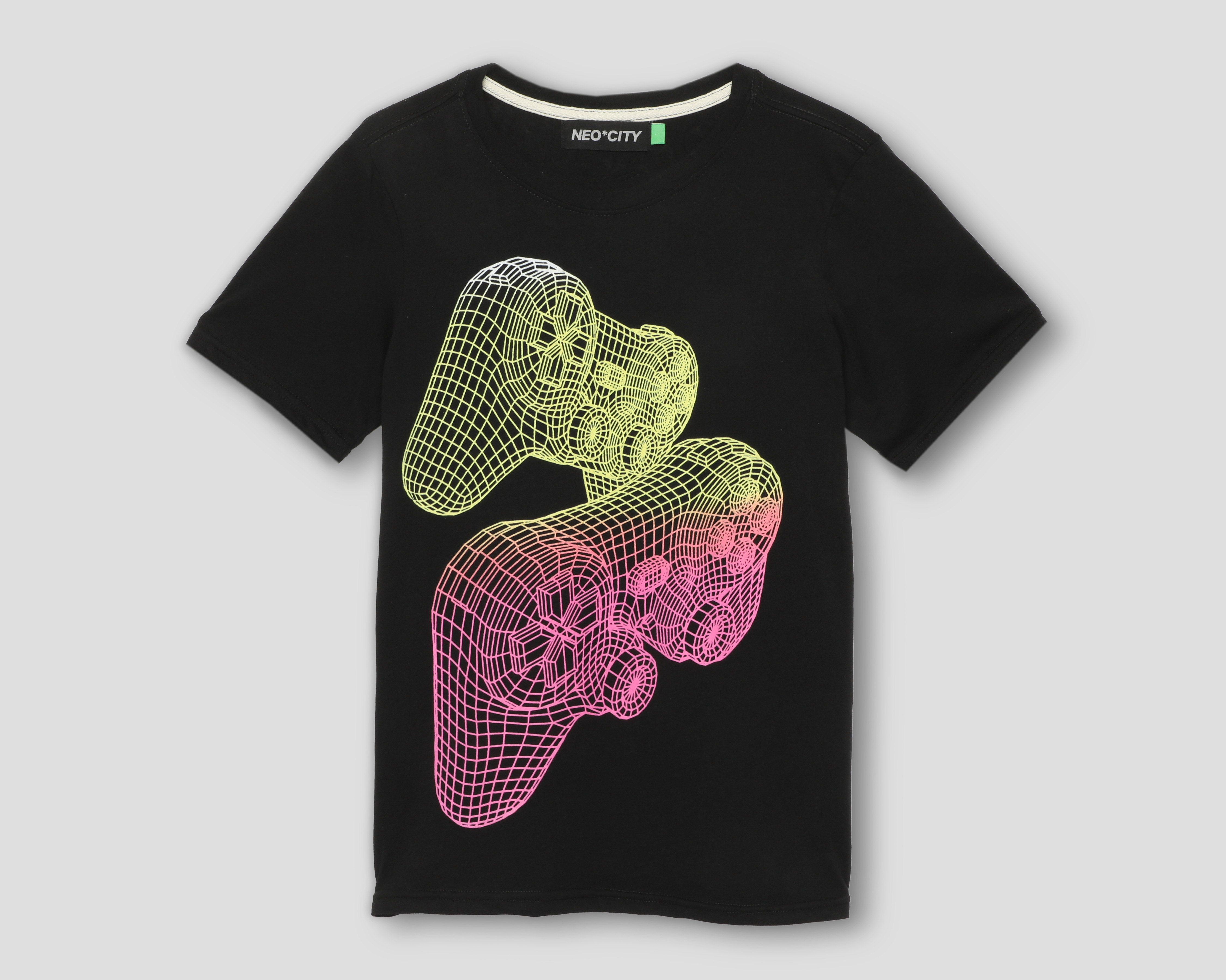 Playera de Cuello Redondo Negra Neo*City Juvenil