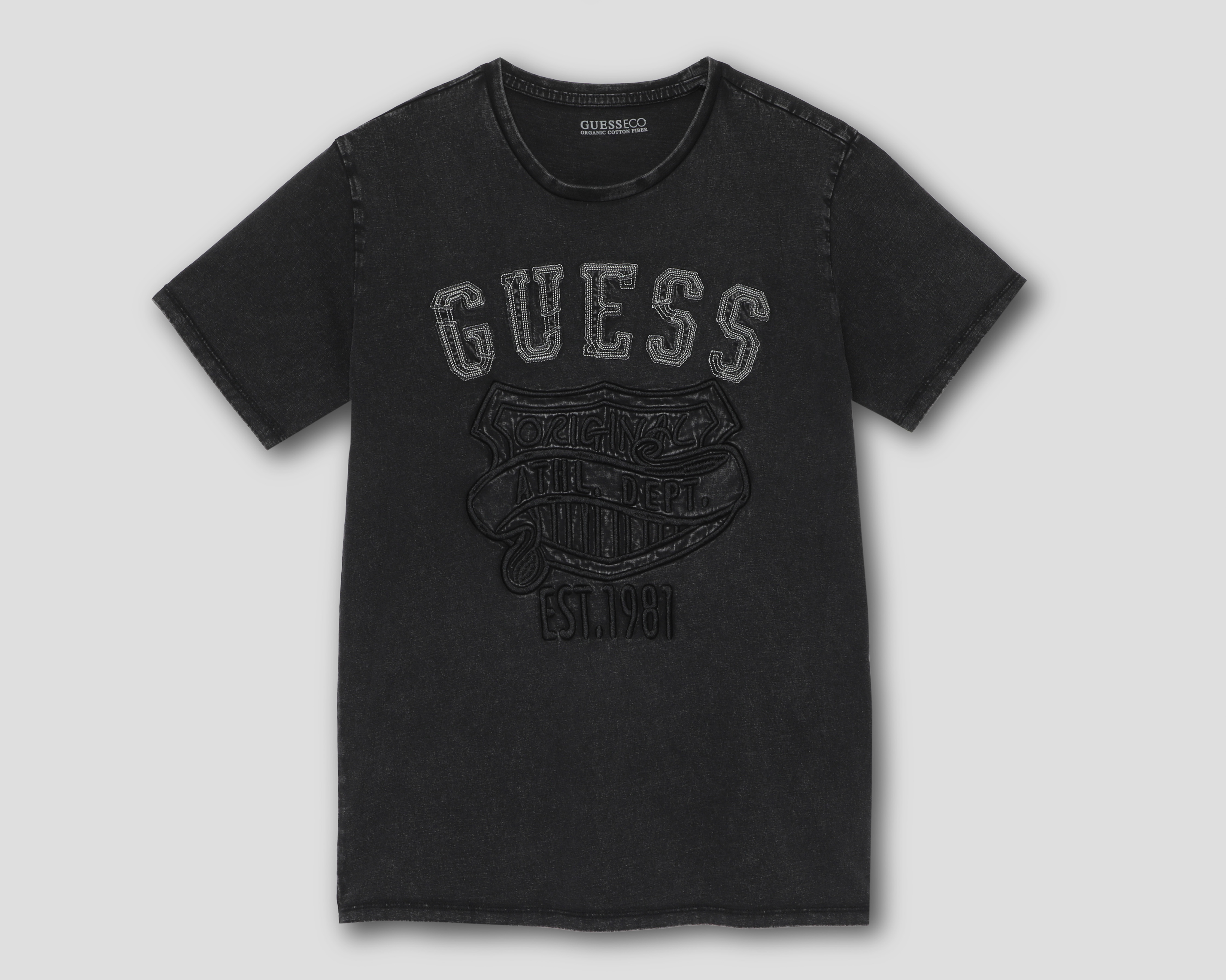 Foto 2 pulgar | Foto 1 | Playera de Cuello Redondo Negra Guess Juvenil